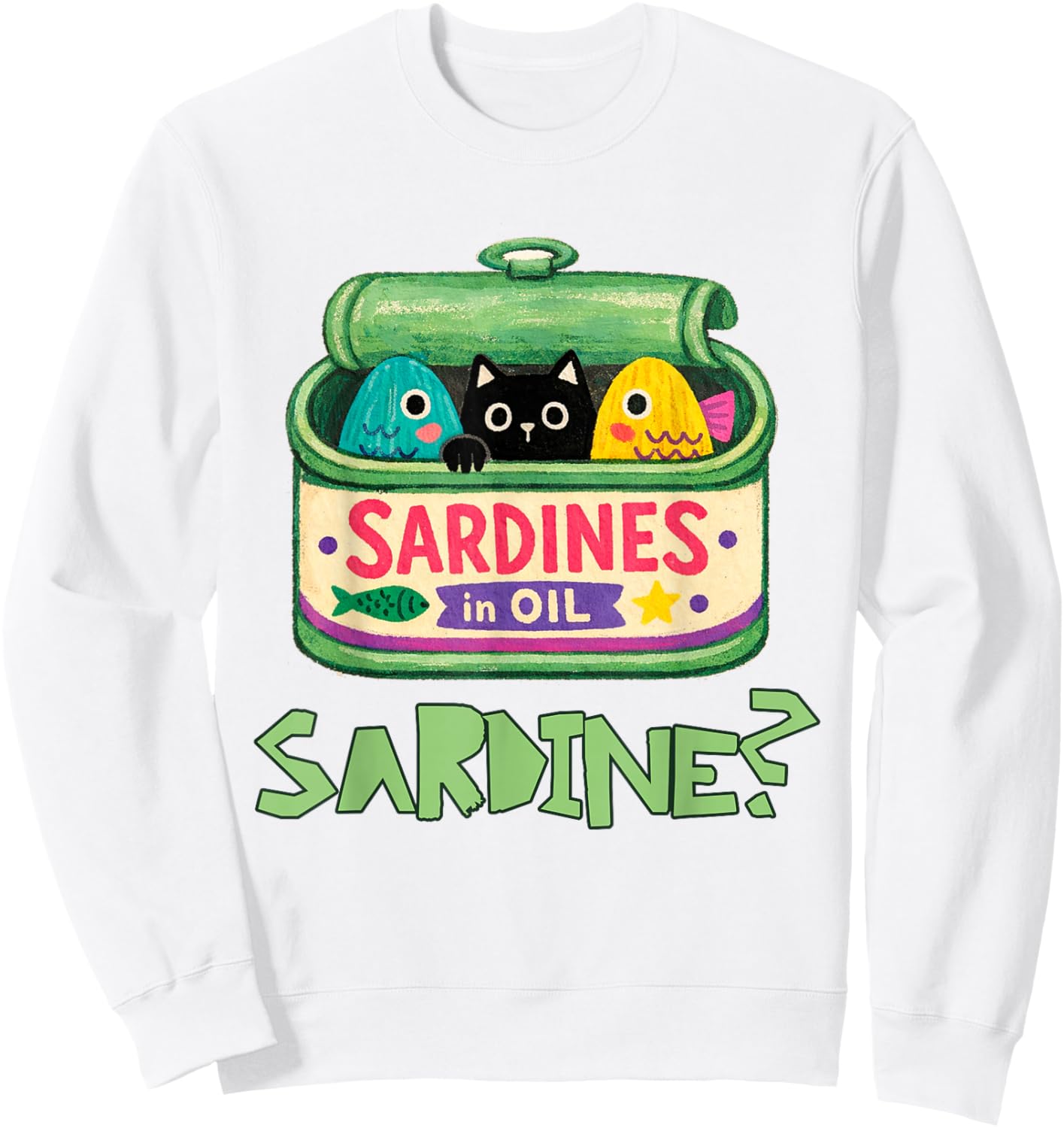 Sardine Lover Fish Market Canned Fish Seafood Fisherman Sweatshirt - Sweatshirt | White