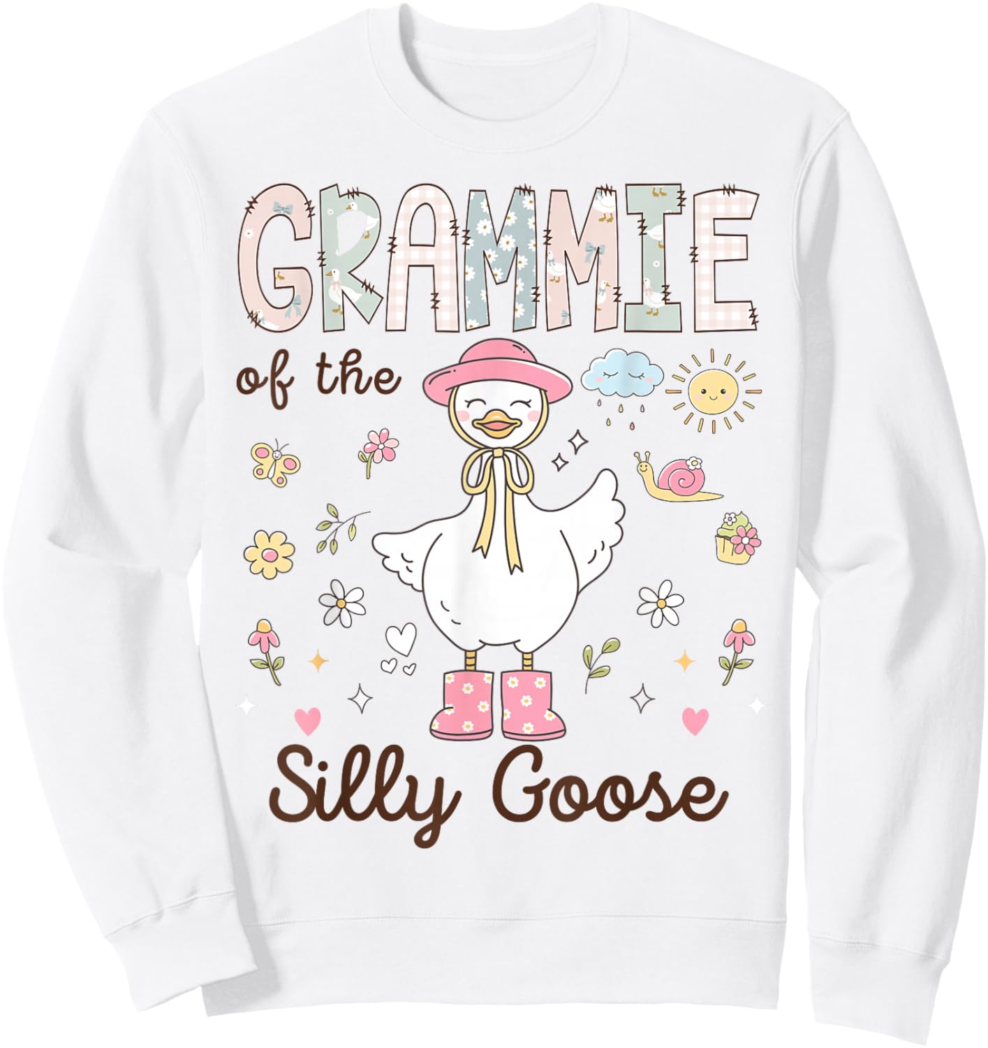 Grammie of The Silly Goose First Birthday Girl Family Sweatshirt - Sweatshirt | White
