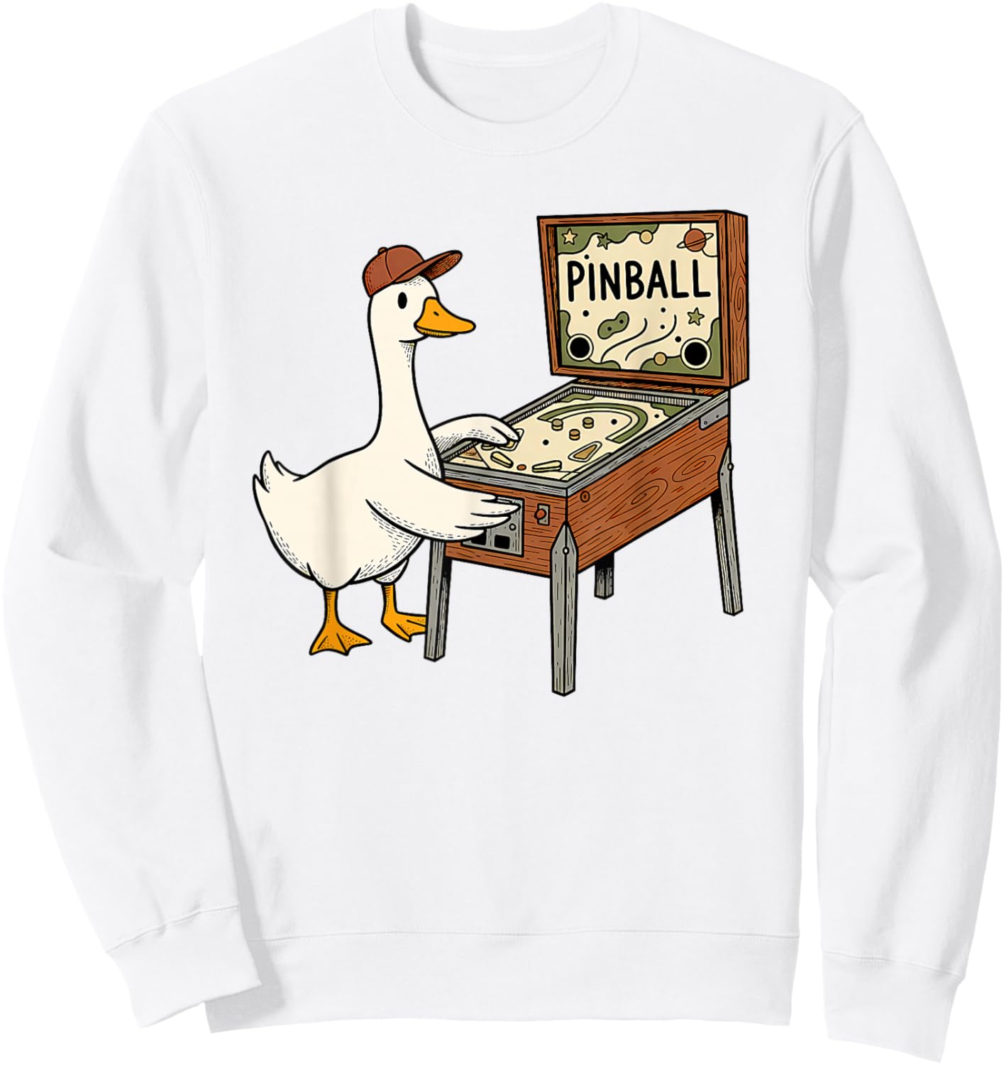 Pinball Silly Goose Pinball Wizard Pinball Lover Arcade Game Sweatshirt - Sweatshirt | White