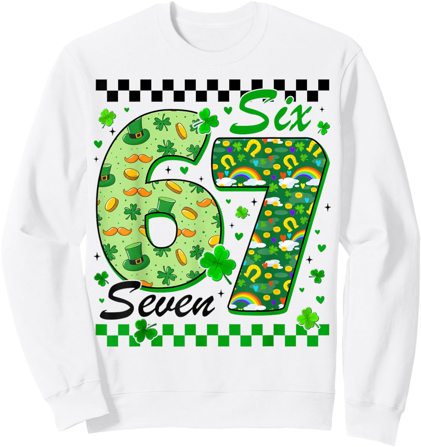 Funny Shamrock Rainbow St Patricks Men Boy Kid Girl Youth Sweatshirt - Sweatshirt | White