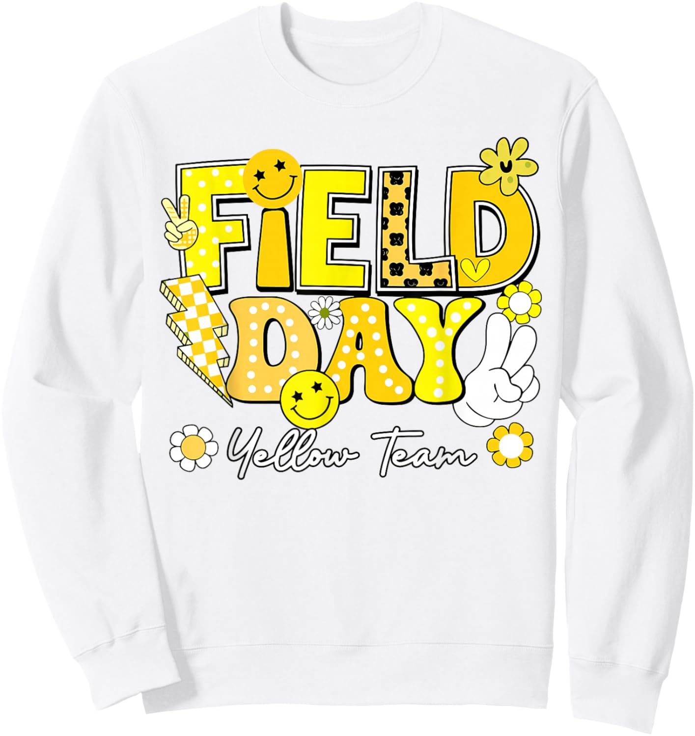 Field Day Yellow Team Funny for Teacher Kids Field Day Games Sweatshirt - Sweatshirt | White