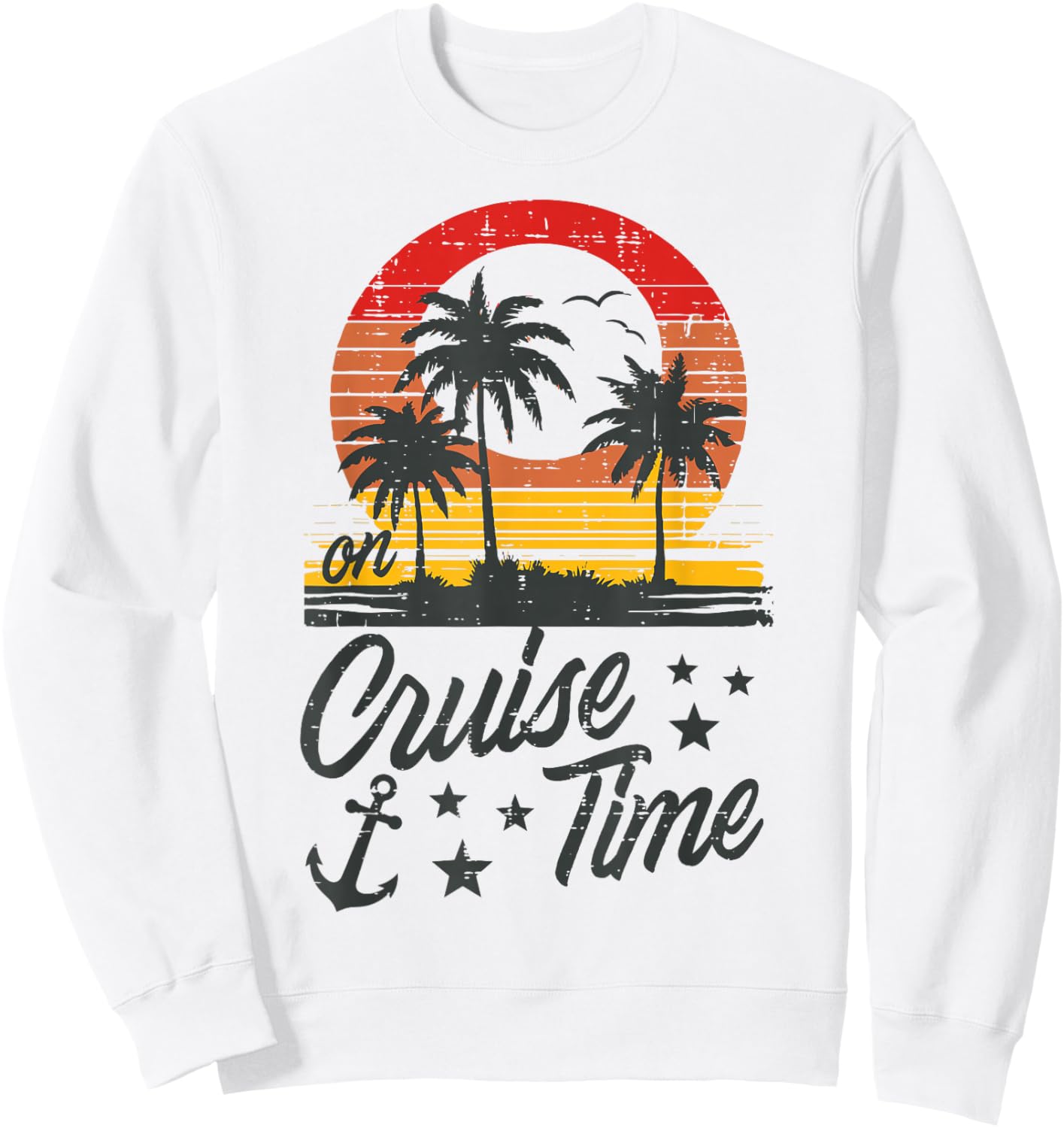 Vacation On Cruise Time Sunset Retro Summer Women Men Kids Sweatshirt - Sweatshirt | White