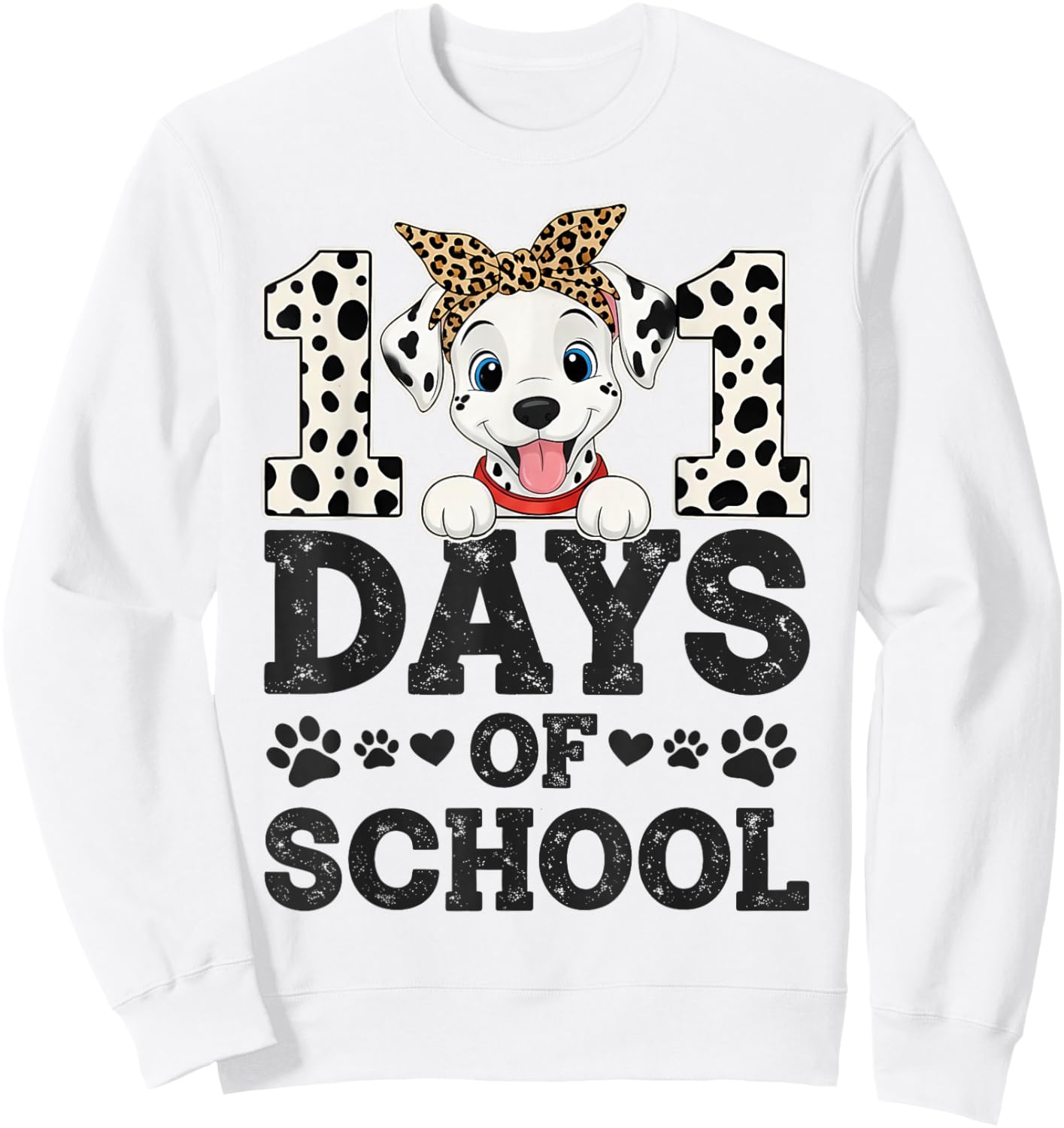 Happy 101 Days of School Funny Student Teacher Kids Sweatshirt - Sweatshirt | White