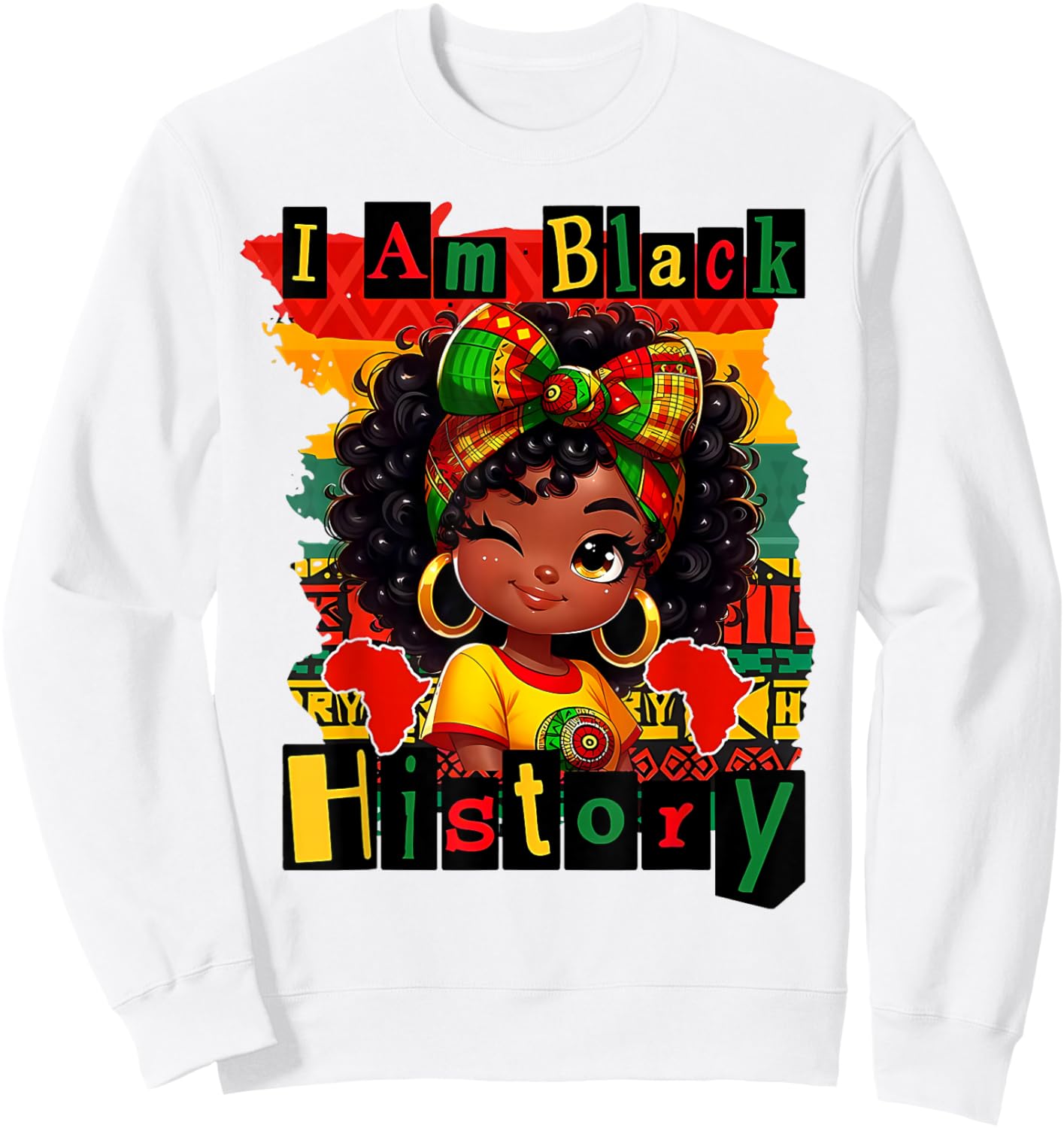 I am Black History Juneteenth Boy Girl Kids BHM Sweatshirt - Sweatshirt | White