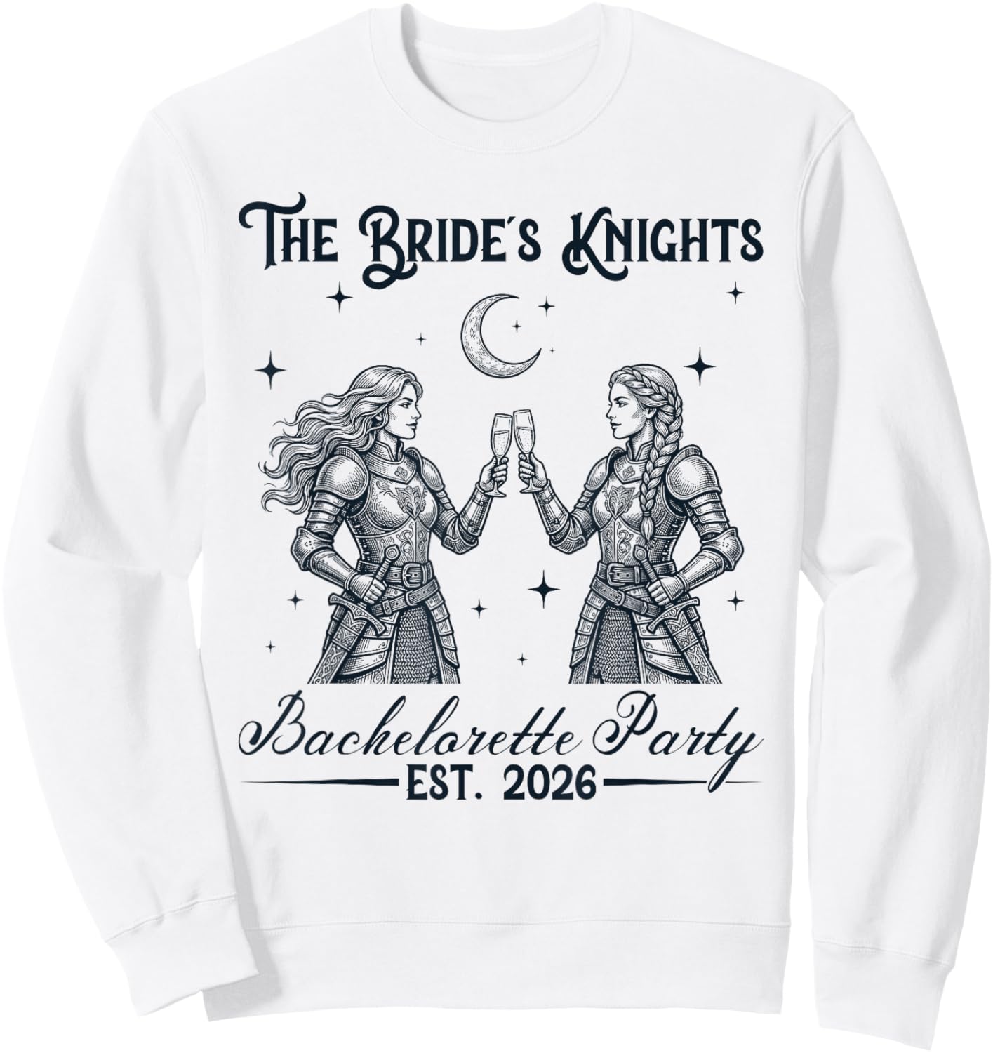 The Bride's Knight Medieval Bride Bachelorette Party Couples Sweatshirt - Sweatshirt | White