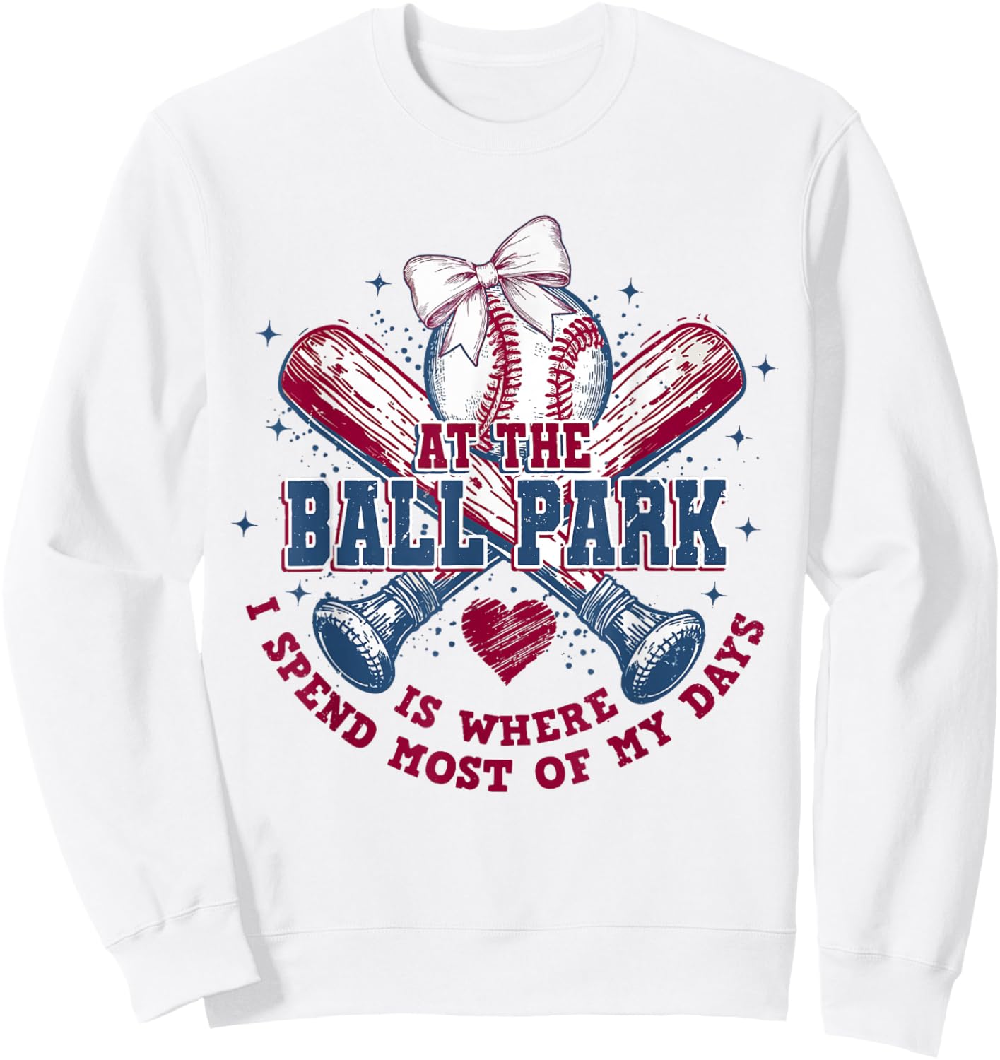 at The Ballpark is Where I Spend Most of My Days Baseball Sweatshirt - Sweatshirt | White