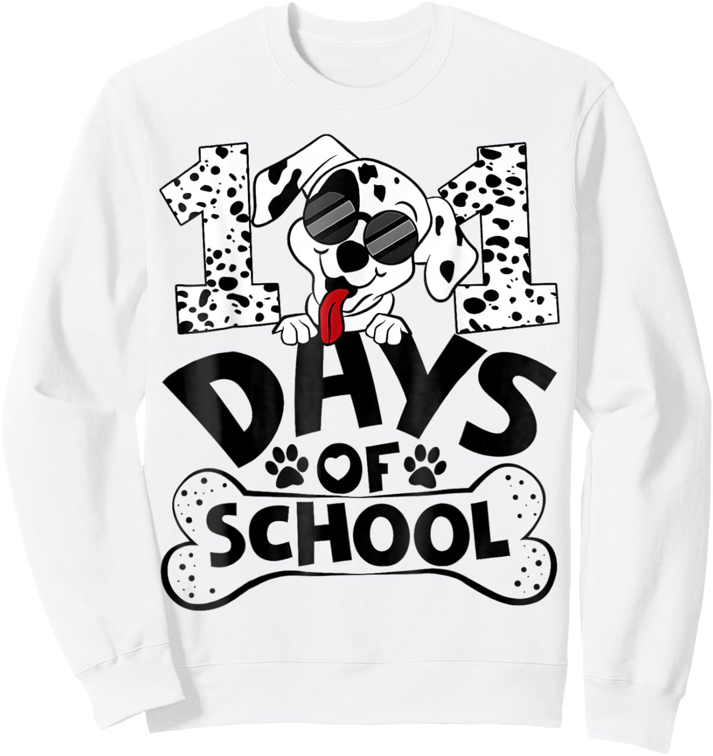 100 Days of School Dalmatian Dog Boy Kid 100th Day of School Sweatshirt - Sweatshirt | White