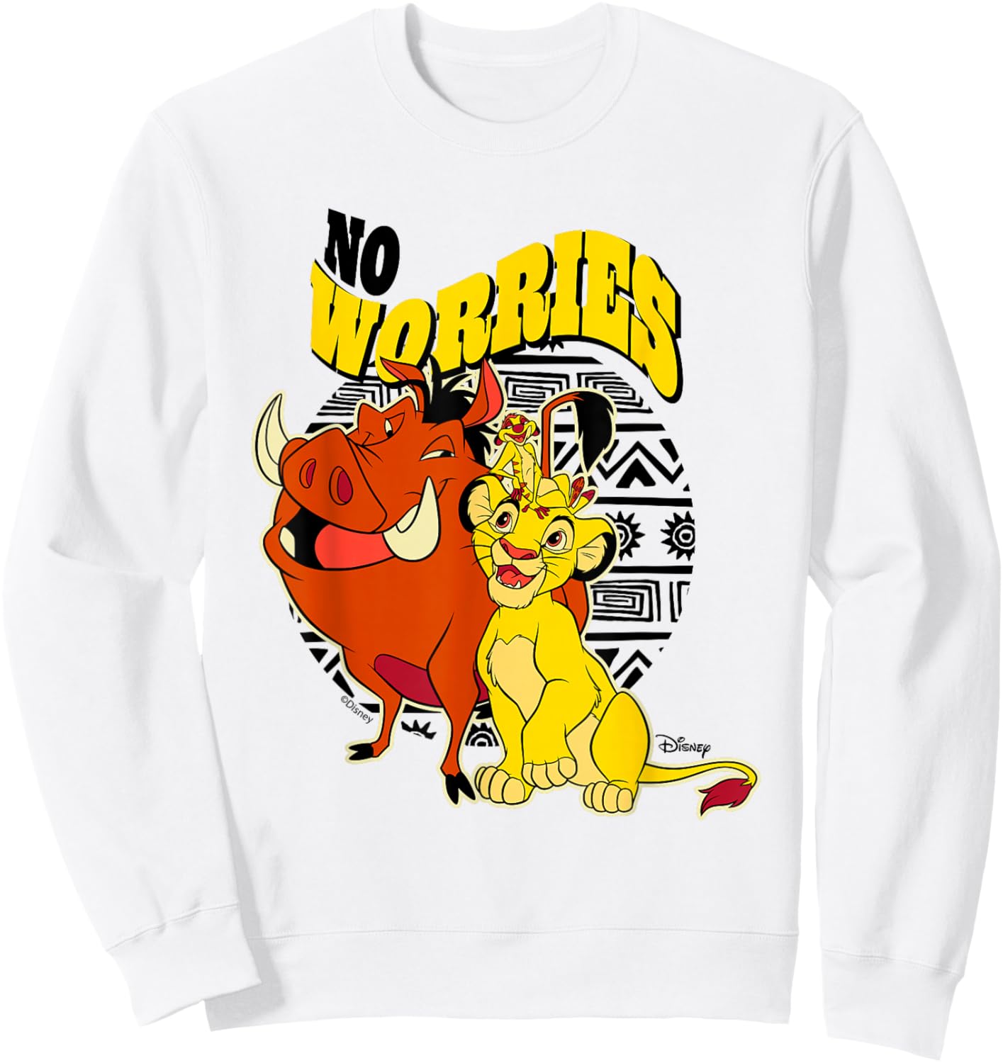 Disney The Lion King Simba Timon Pumbaa Worries Cute Sweatshirt - Sweatshirt | White
