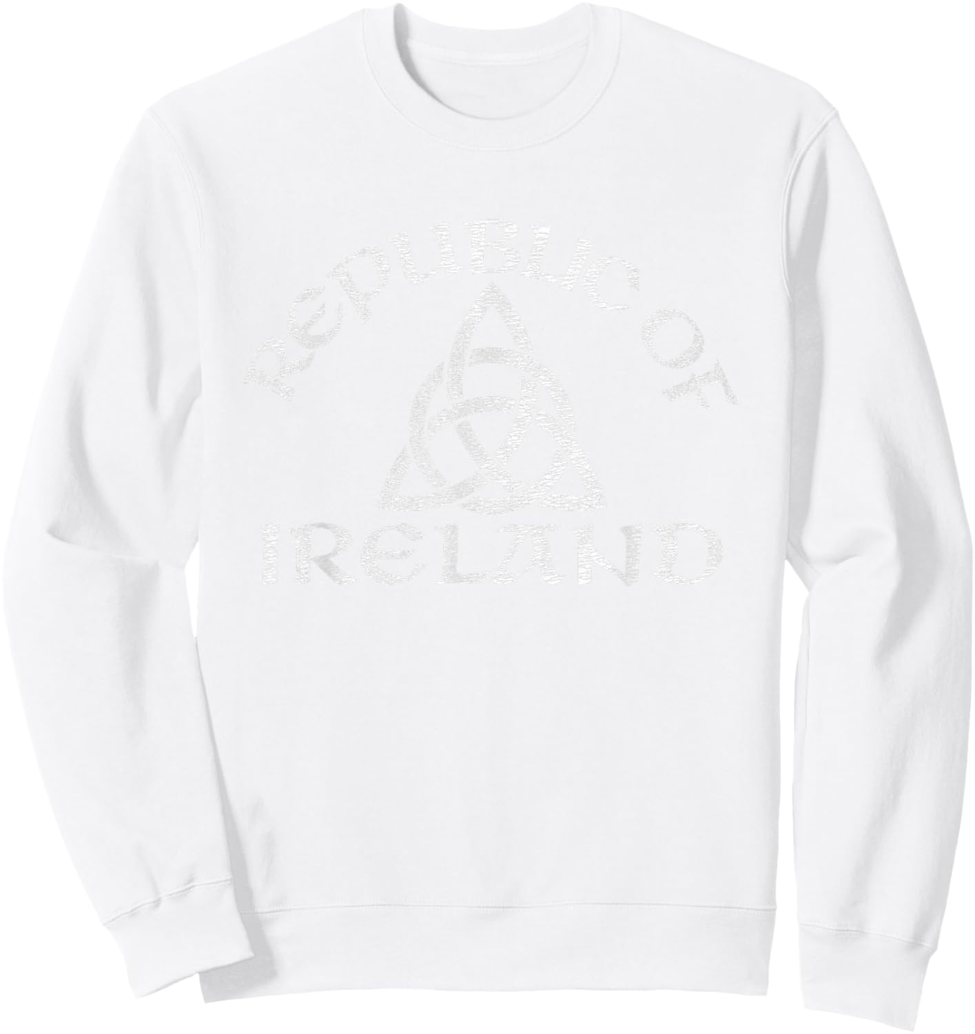 Republic of Ireland Triquetra Knot Distressed Sweatshirt - Sweatshirt | White