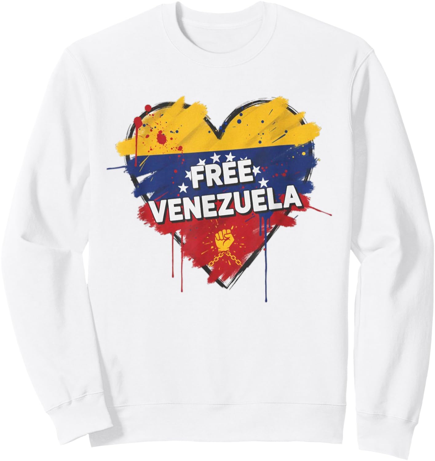Free Venezuela Flag Patriotic Funny Venezuela Libre Freedom Sweatshirt - Sweatshirt | White