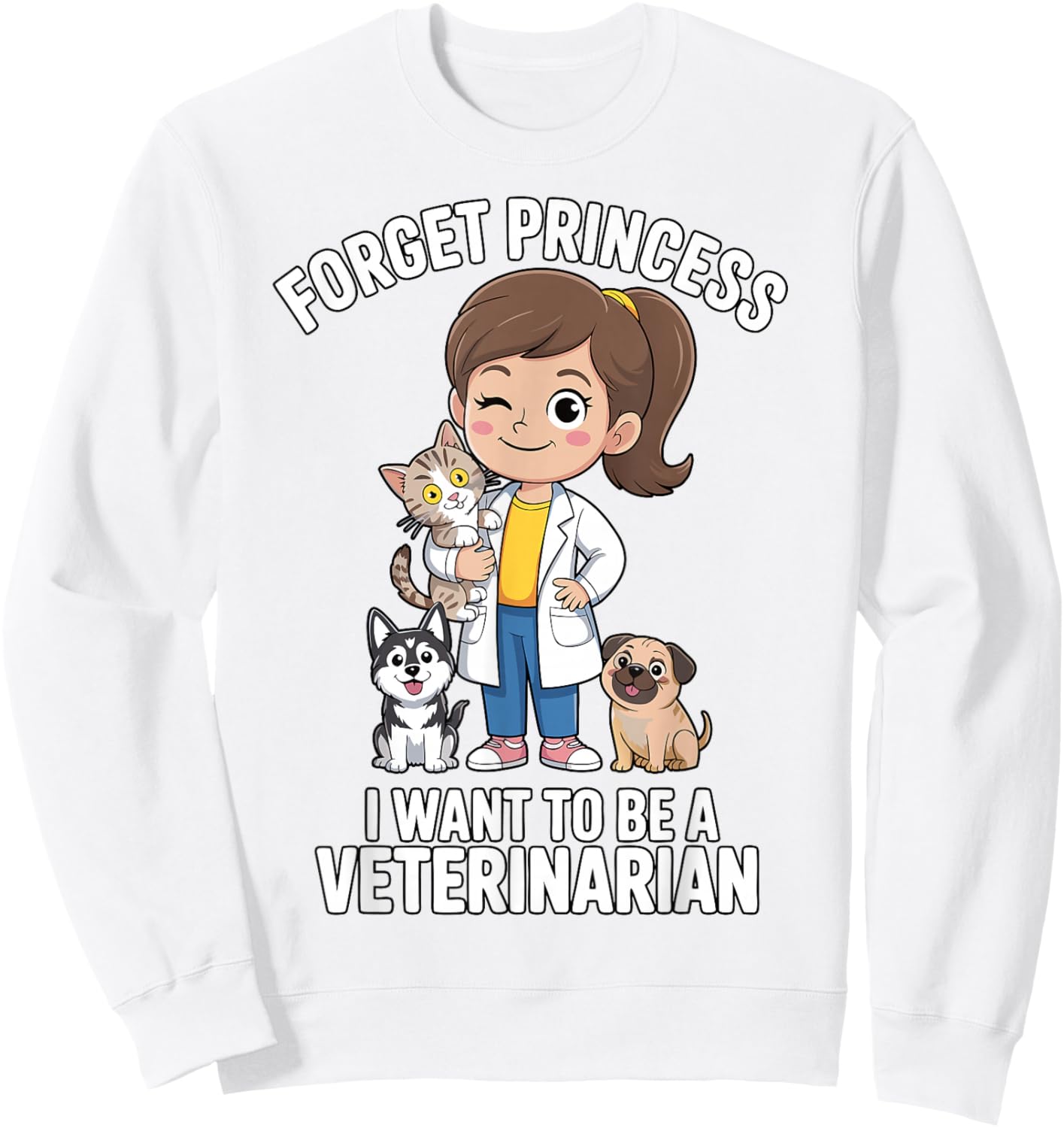 Future Veterinarian Girl Vet Tech Animal Clinic Sweatshirt - Sweatshirt | White