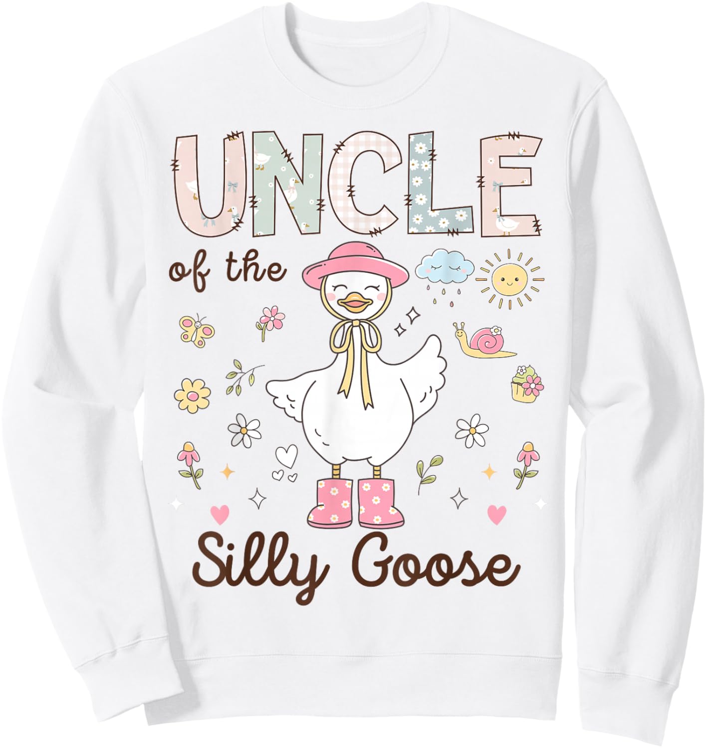 Uncle of The Silly Goose First Birthday Girl Family Sweatshirt - Sweatshirt | White