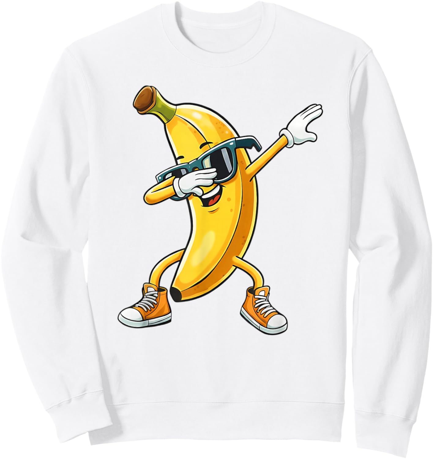 Funny Dabbing Banana Graphic Banana Love Sweatshirt - Sweatshirt | White