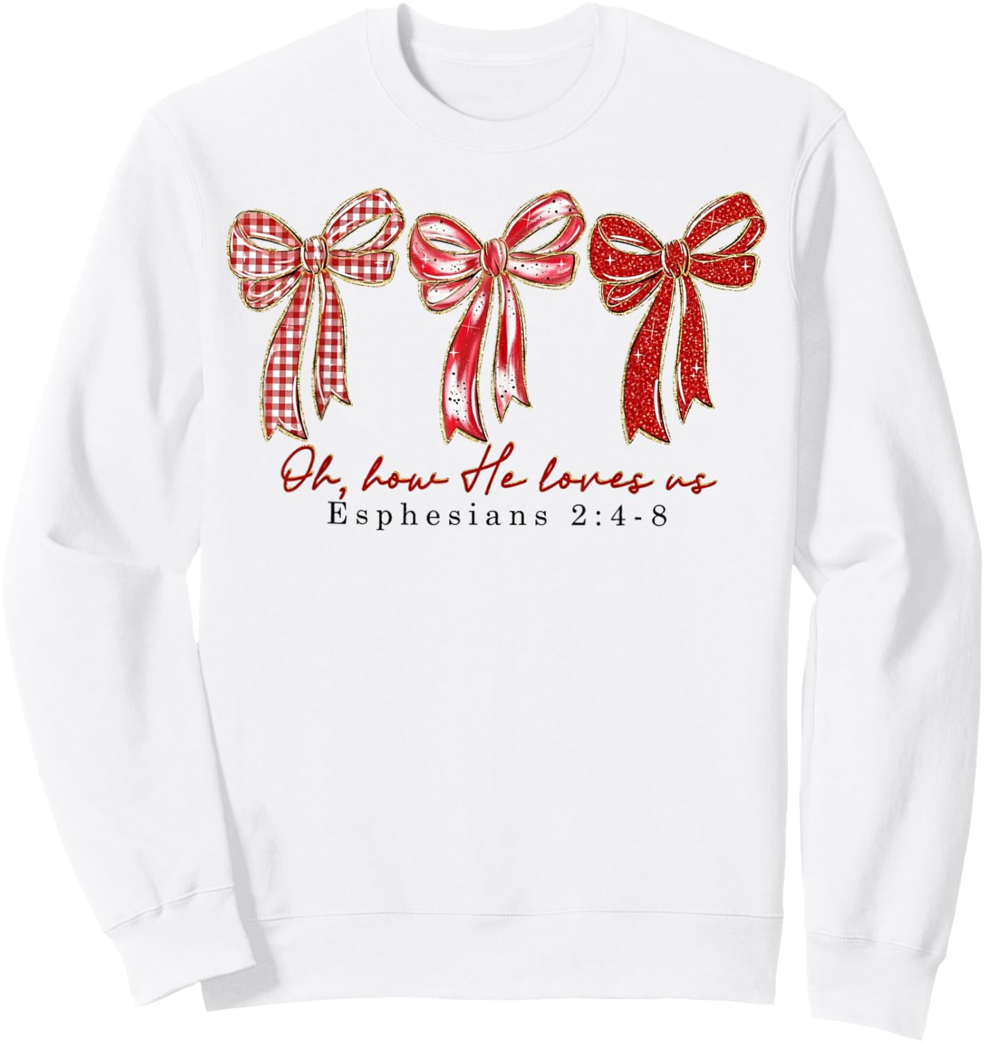 Oh How He Loves Valentine Sweatshirt - Sweatshirt | White