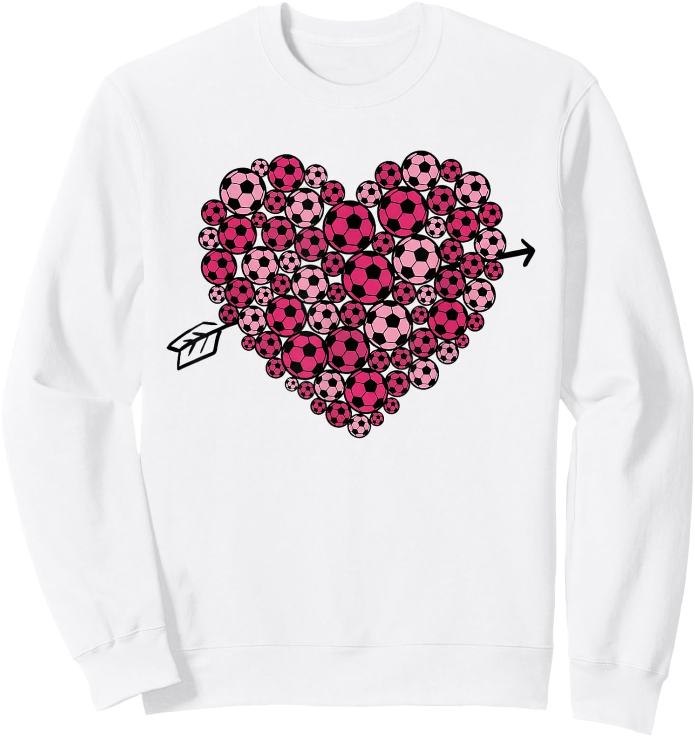 Valentine's Day Soccer Heart Sports Lover Women Girls Kids Sweatshirt - Sweatshirt | White