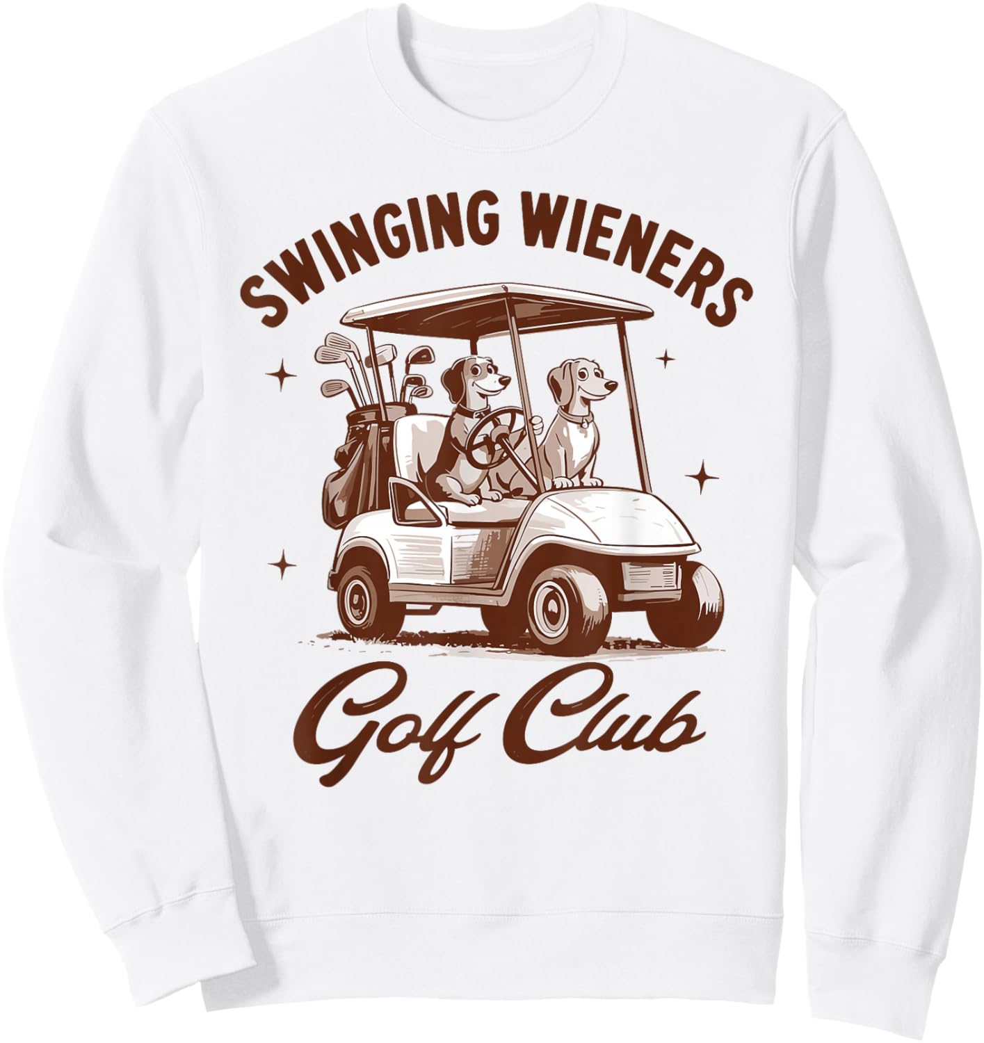 Swinging Wieners Funny Dachshund Golf Humor Sweatshirt - Sweatshirt | White