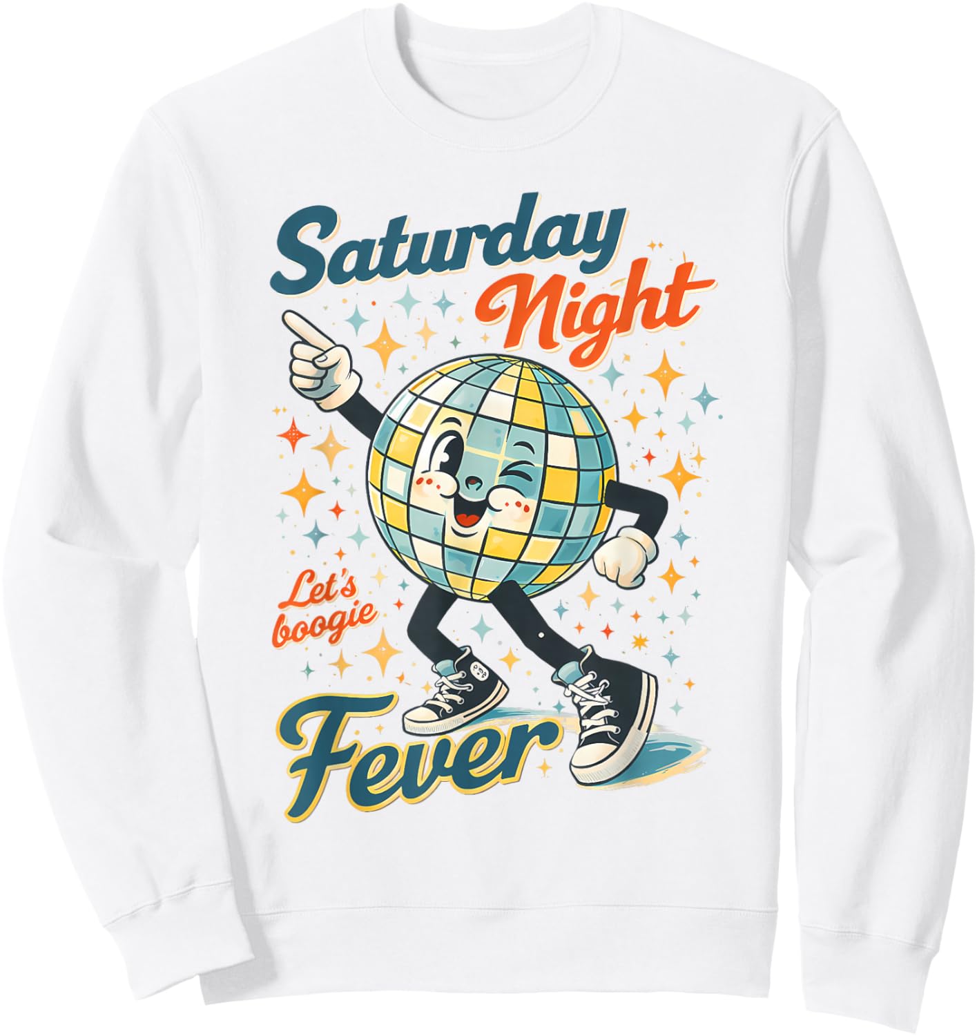 Disco Party Birthday Dancing Queen Saturday Night A Fever Sweatshirt - Sweatshirt | White