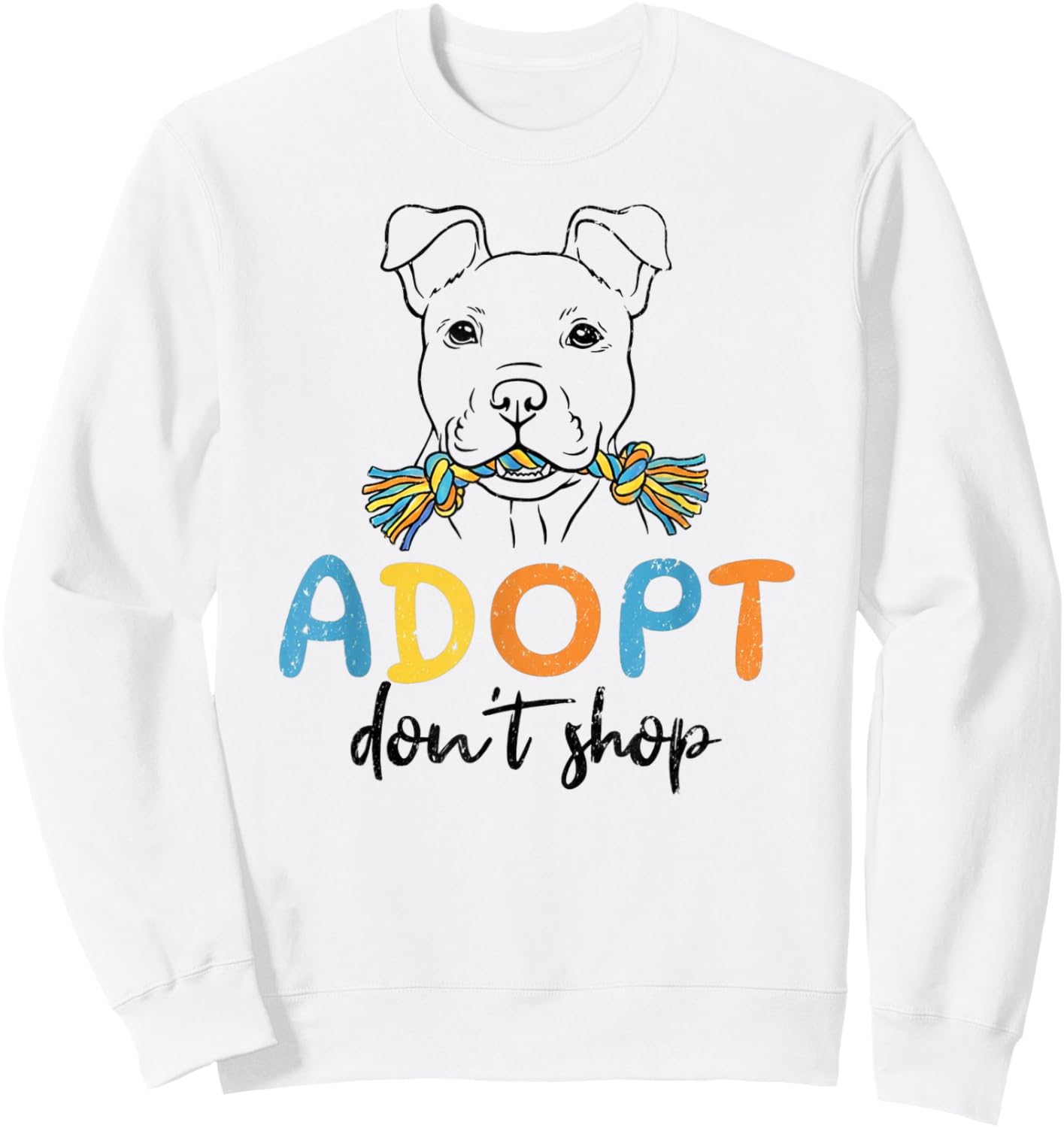 Adopt Don’t Shop Dog Rescue Awareness Cute Rescue Dog Sweatshirt - Sweatshirt | White