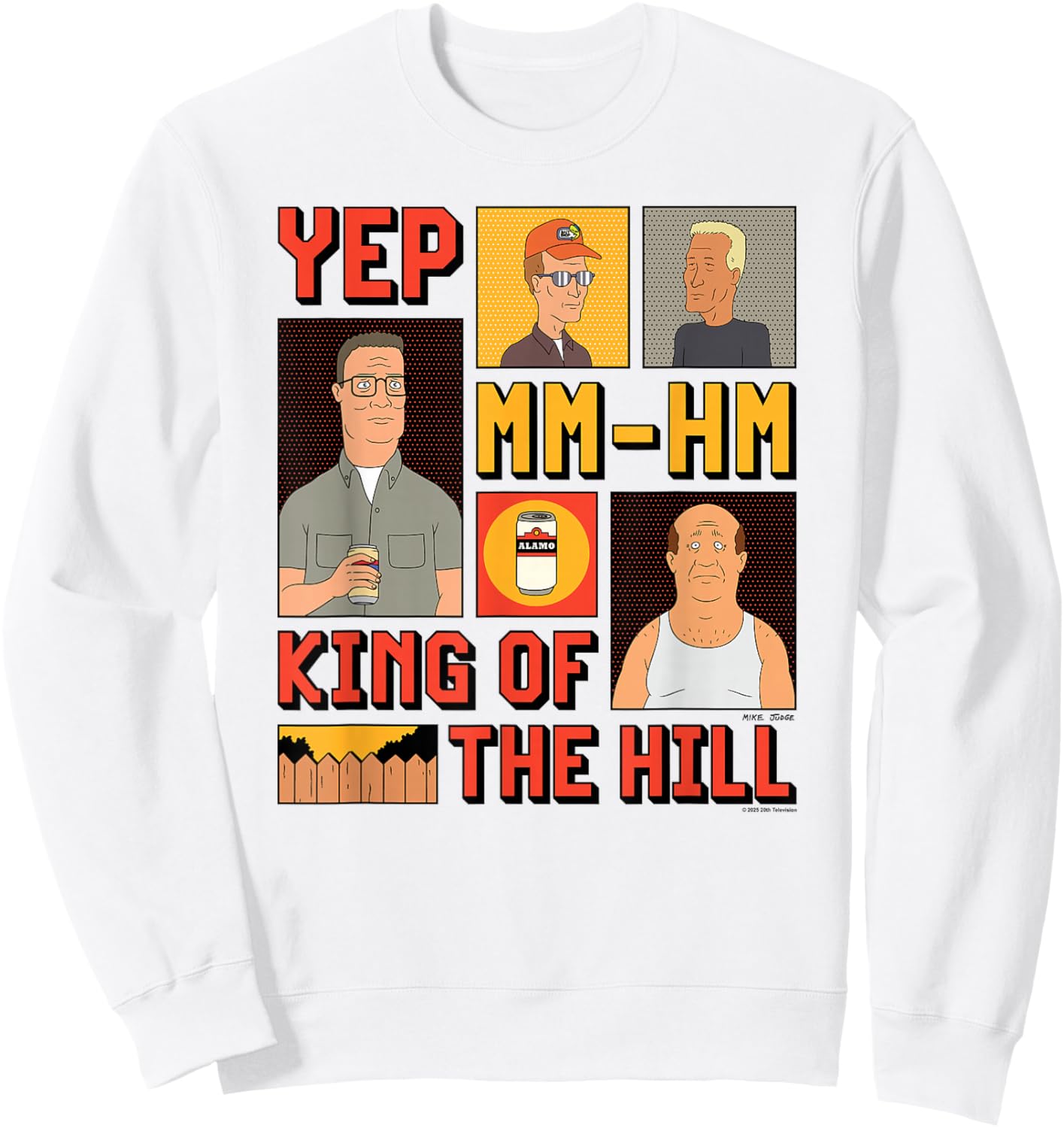King of The Hill Hank Dale Bill and Boomhauer Panels Poster Sweatshirt - Sweatshirt | White