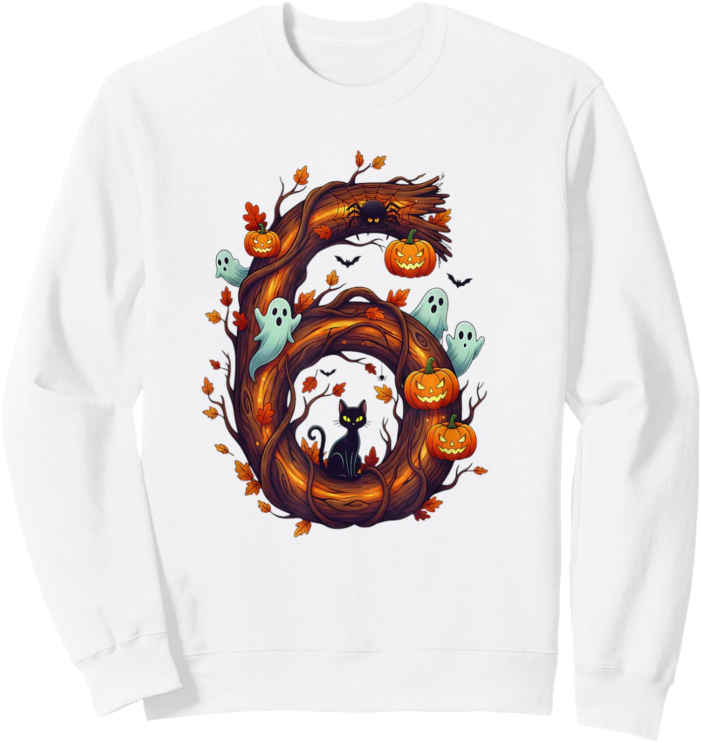 Number 7 67 Meme Halloween Pumpkin Costume Matching Group Sweatshirt - Sweatshirt | White