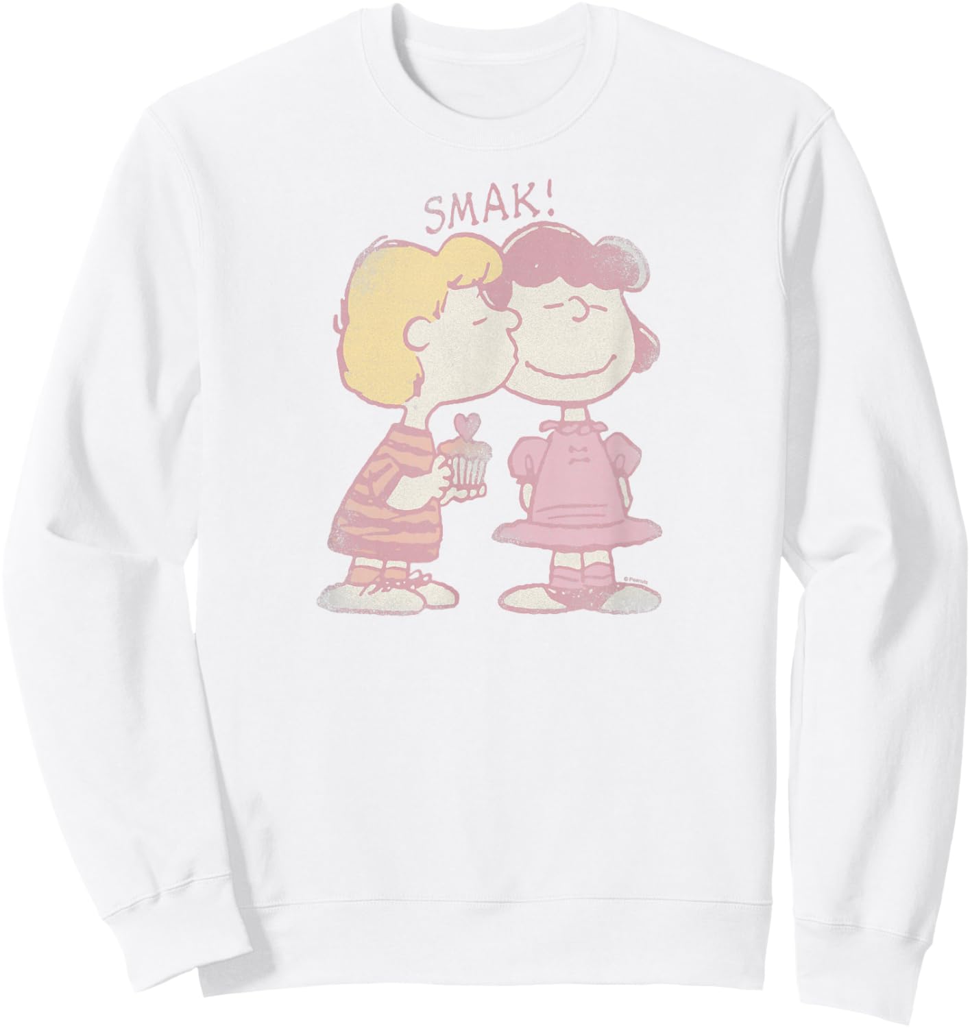 Schroeder & Lucy Valentine's Day Kiss Sweatshirt - Sweatshirt | White
