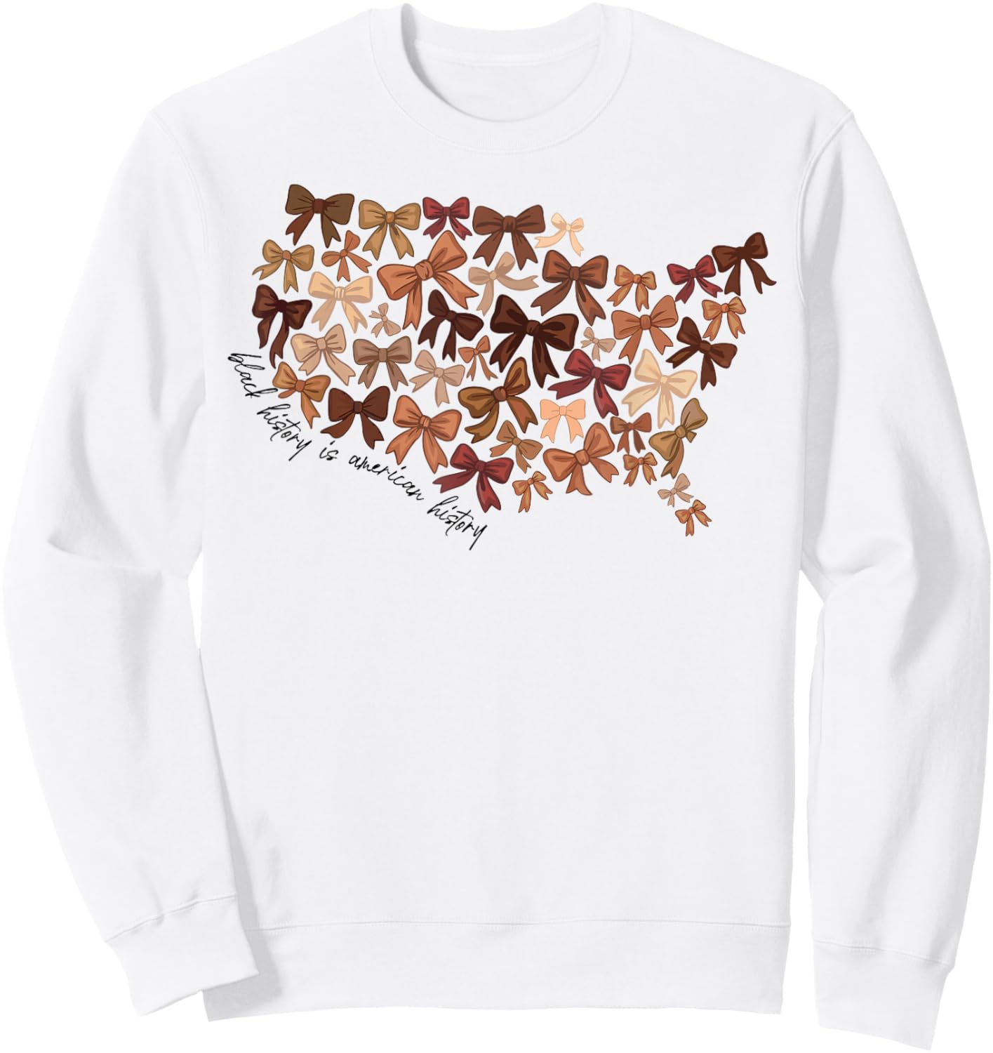 Black History is American History Coquette Bow Women Girls Sweatshirt - Sweatshirt | White