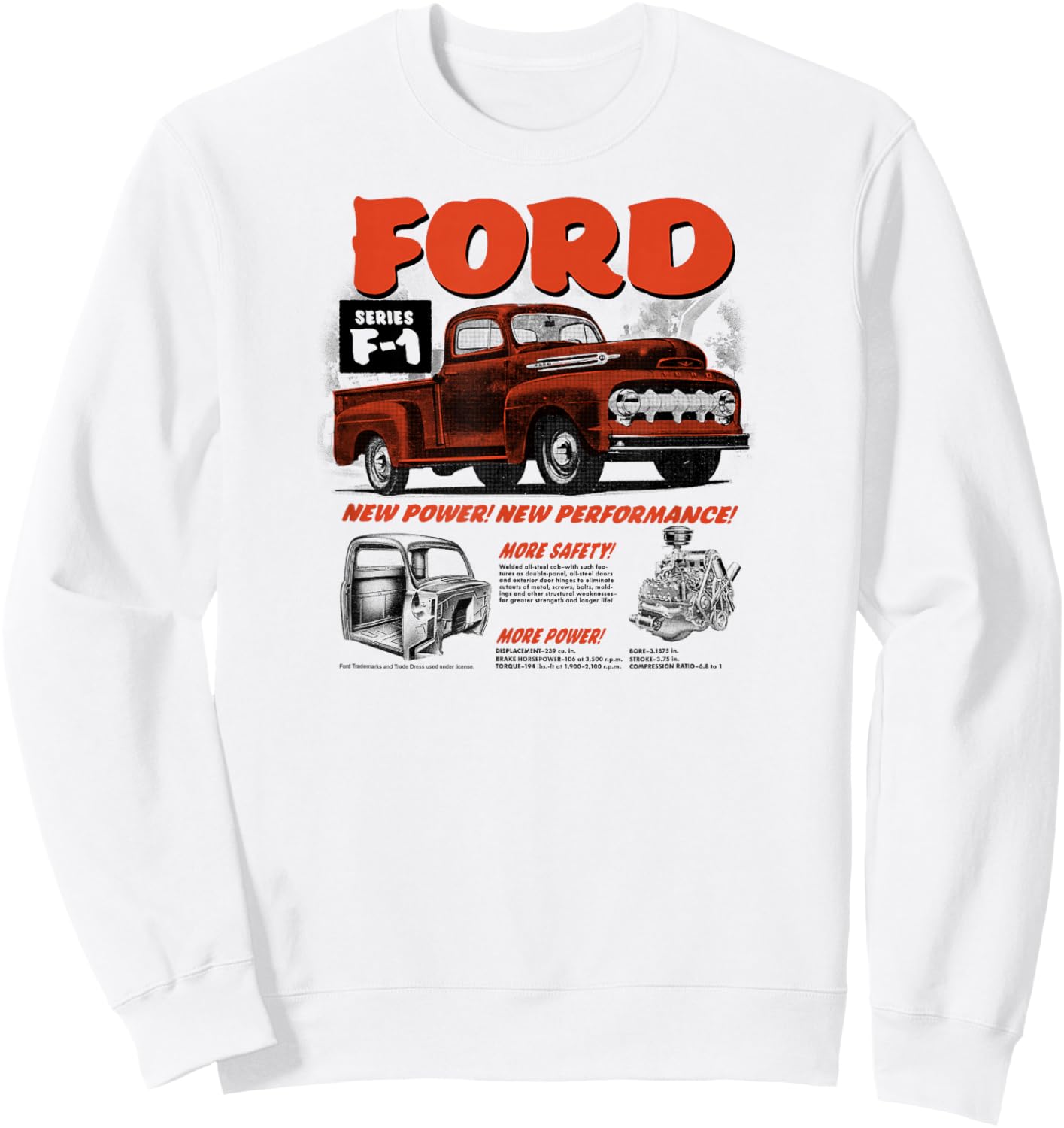 Ford - 52 F1 Truck Sweatshirt - Sweatshirt | White
