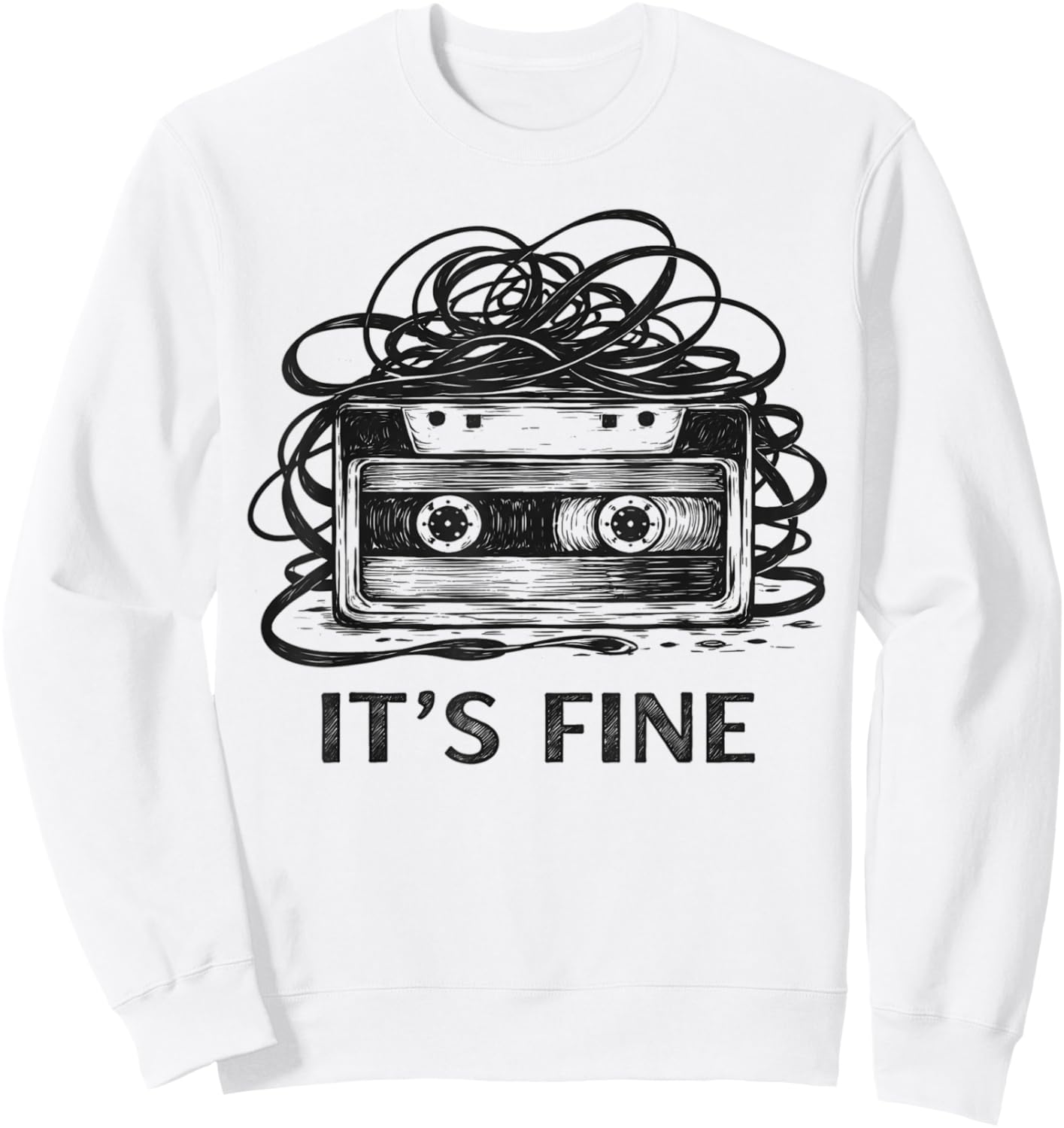 It's Fine Retro Cassette Tape 80's 90's Sweatshirt - Sweatshirt | White