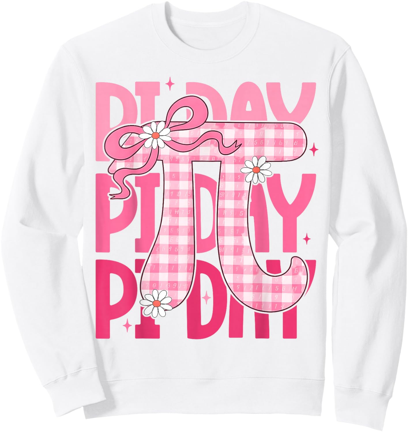 Coquette Happy Pi Day 3.14 Women Girls Math Teacher Student Sweatshirt - Sweatshirt | White