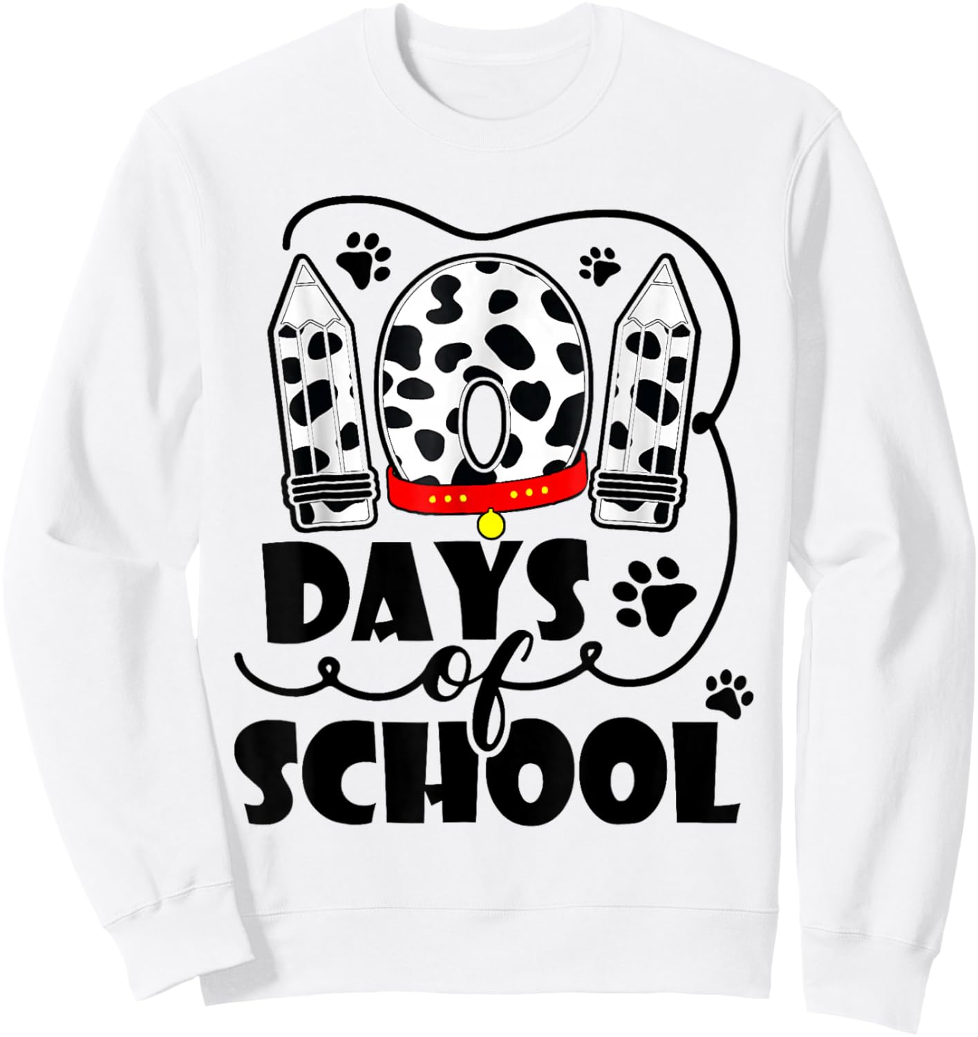 Cute Dog Happy 101 Days School Teacher Student 100 Days Sweatshirt - Sweatshirt | White