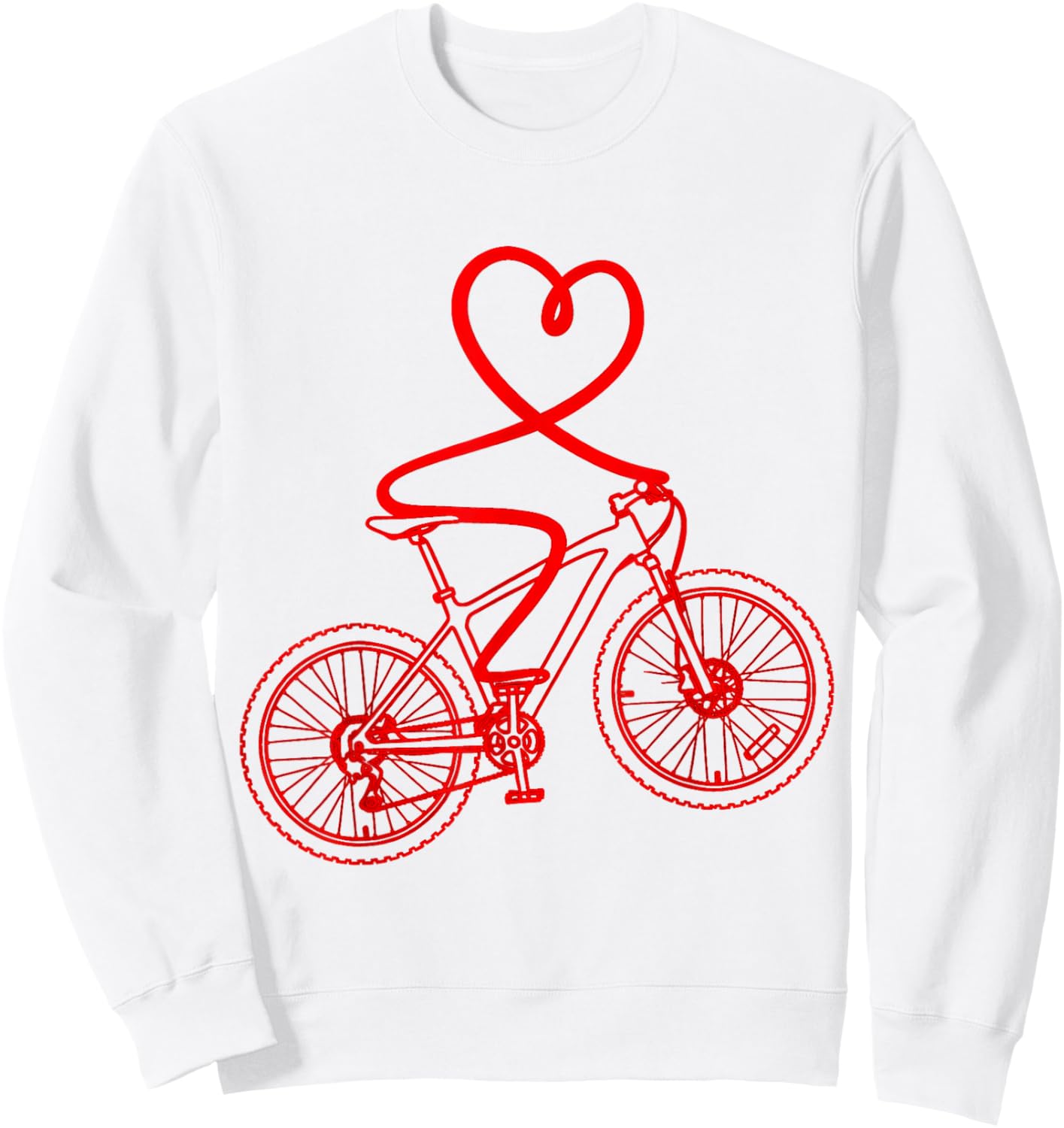 Mountain Biking Valentines Day Sweatshirt - Sweatshirt | White