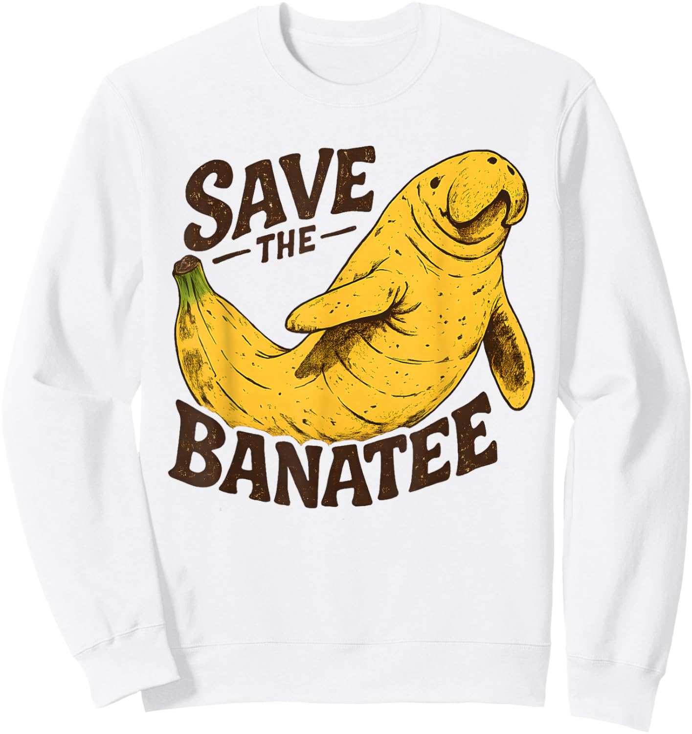 Save The Manatees Shirt Manatee Banatee Floaty Potato Sweatshirt - Sweatshirt | White