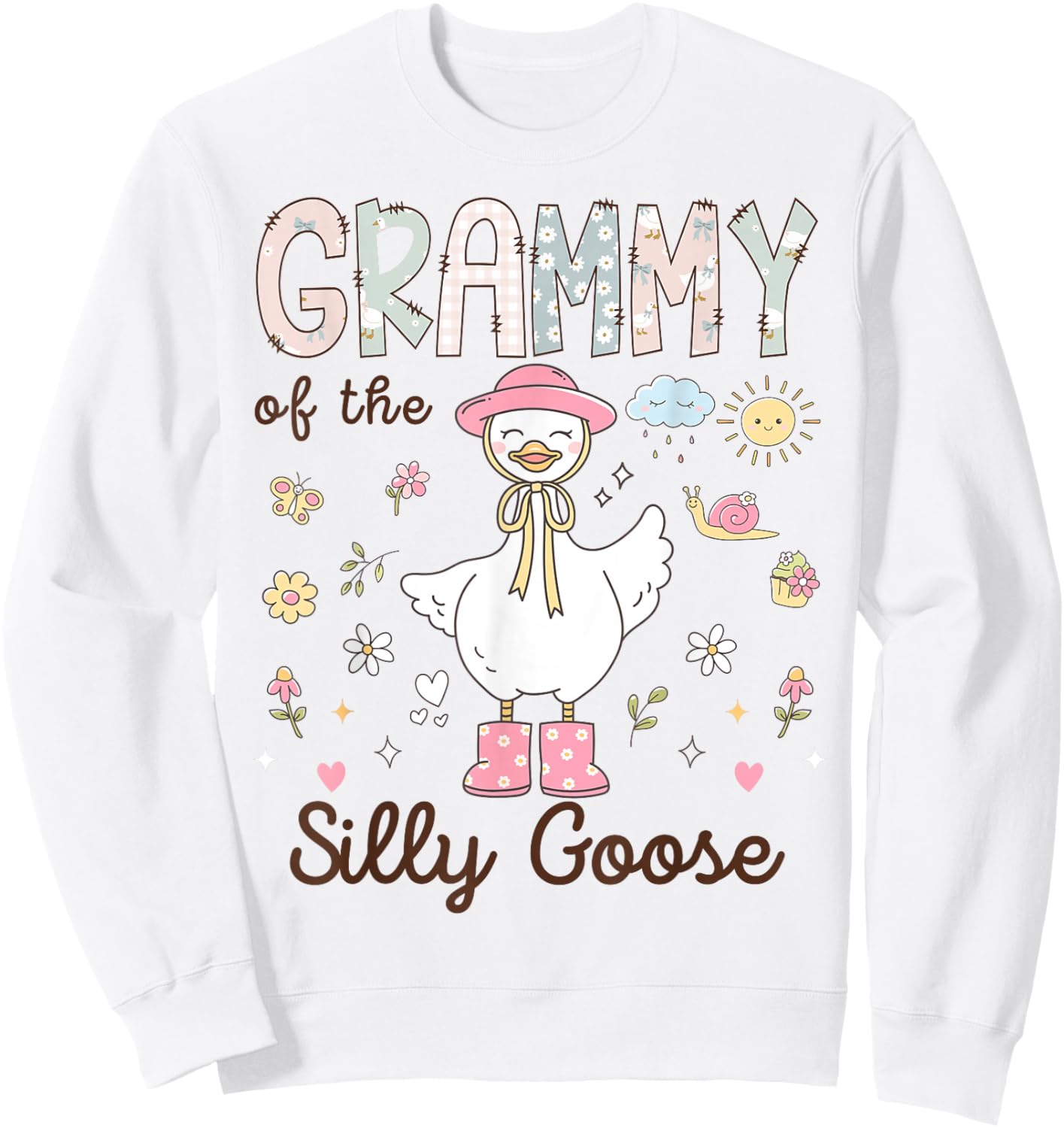 Grammy of The Silly Goose First Birthday Girl Family Sweatshirt - Sweatshirt | White