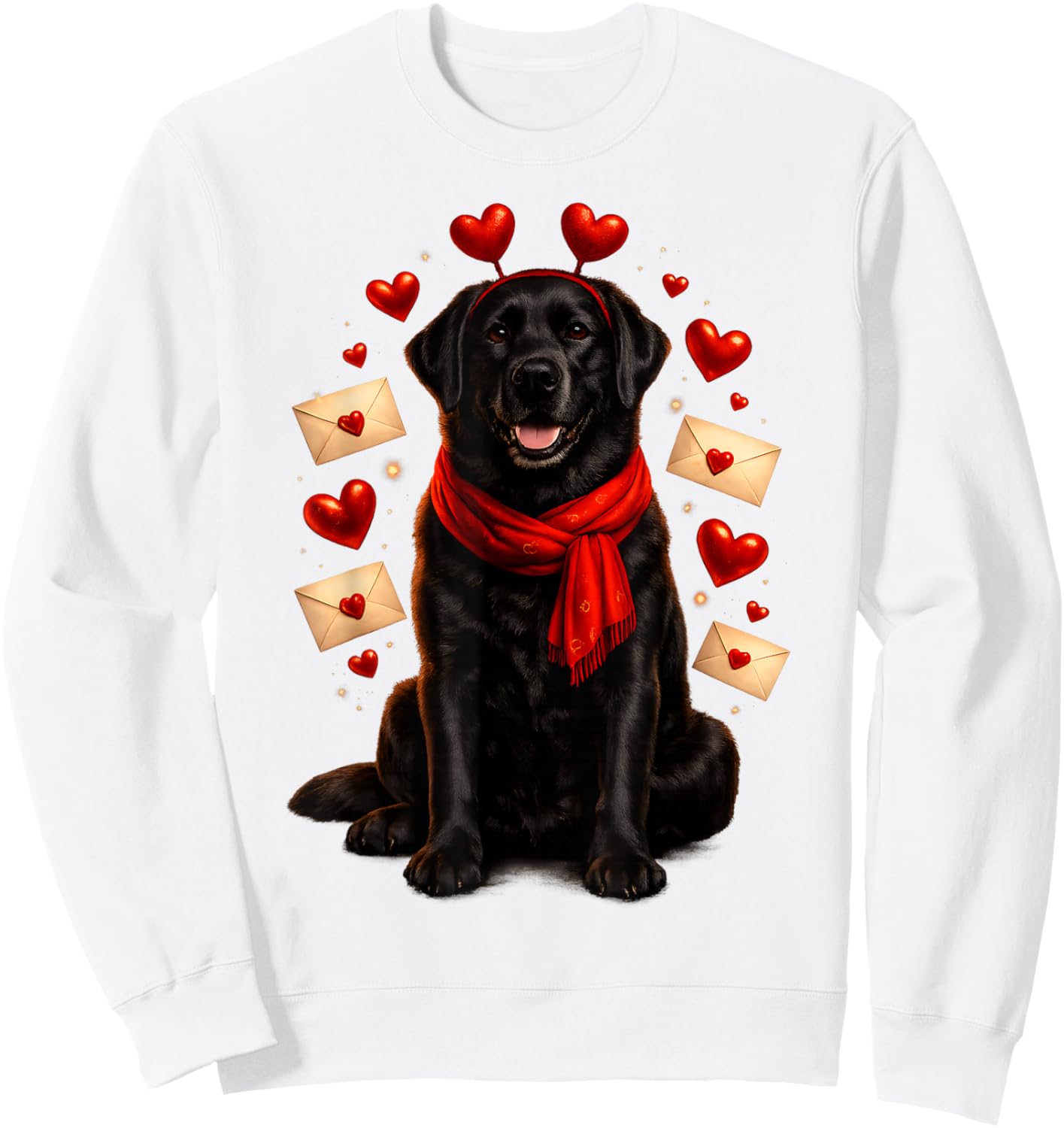 Cute Black Labrador Valentines Dog Mama Men Kids Sweatshirt - Sweatshirt | White