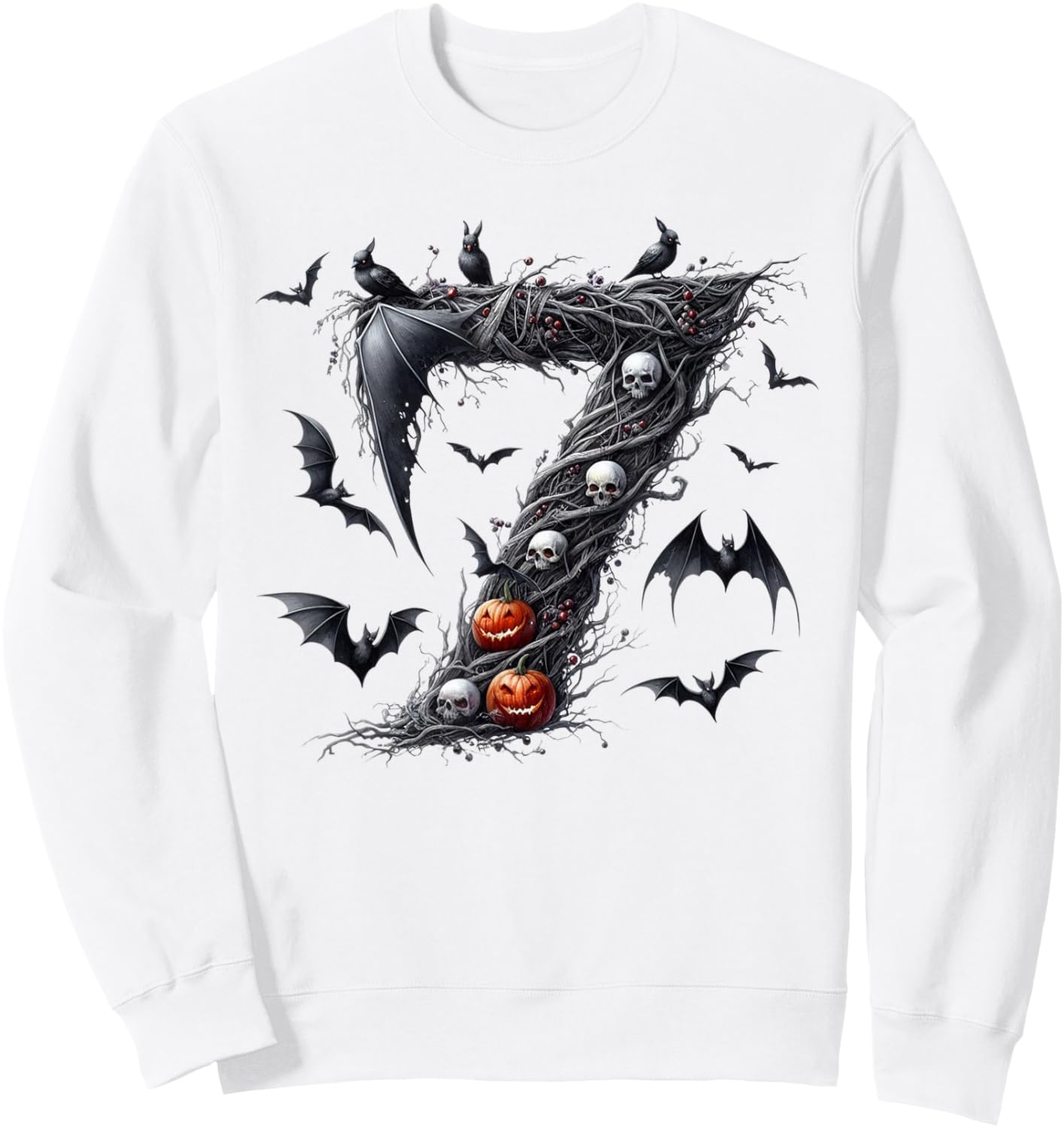 Six Seven Meme 6 7 Funny Halloween Couple Matching Costume Sweatshirt - Sweatshirt | White