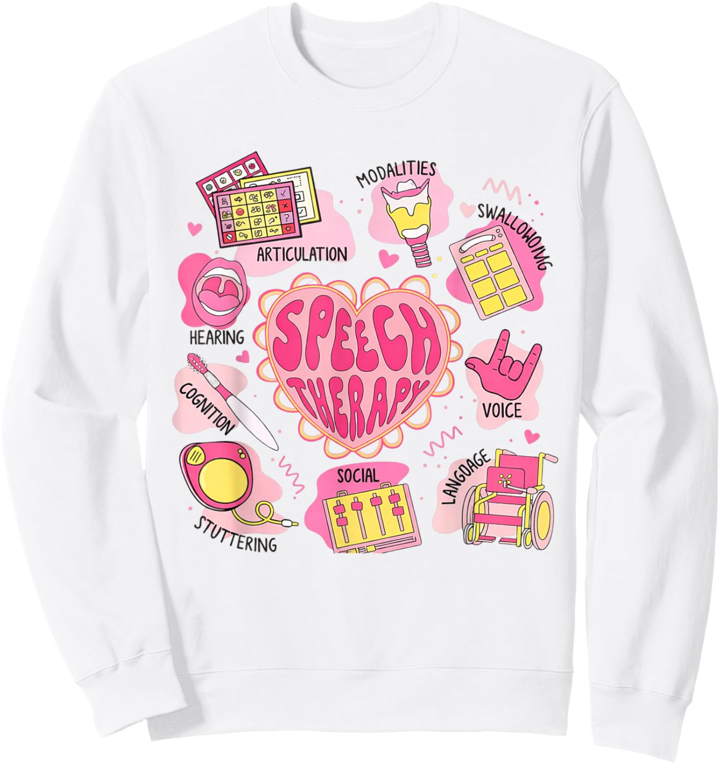 Speech Therapy Valentines Shirt SLP Articulation Language Sweatshirt - Sweatshirt | White