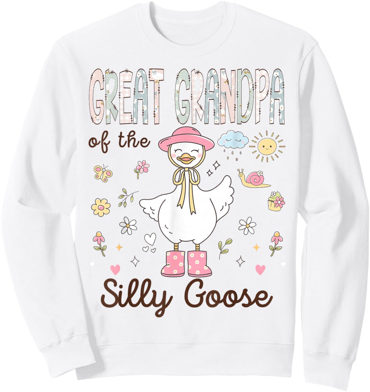 Great Grandpa of The Silly Goose First Birthday Girl Family Sweatshirt - Sweatshirt | White