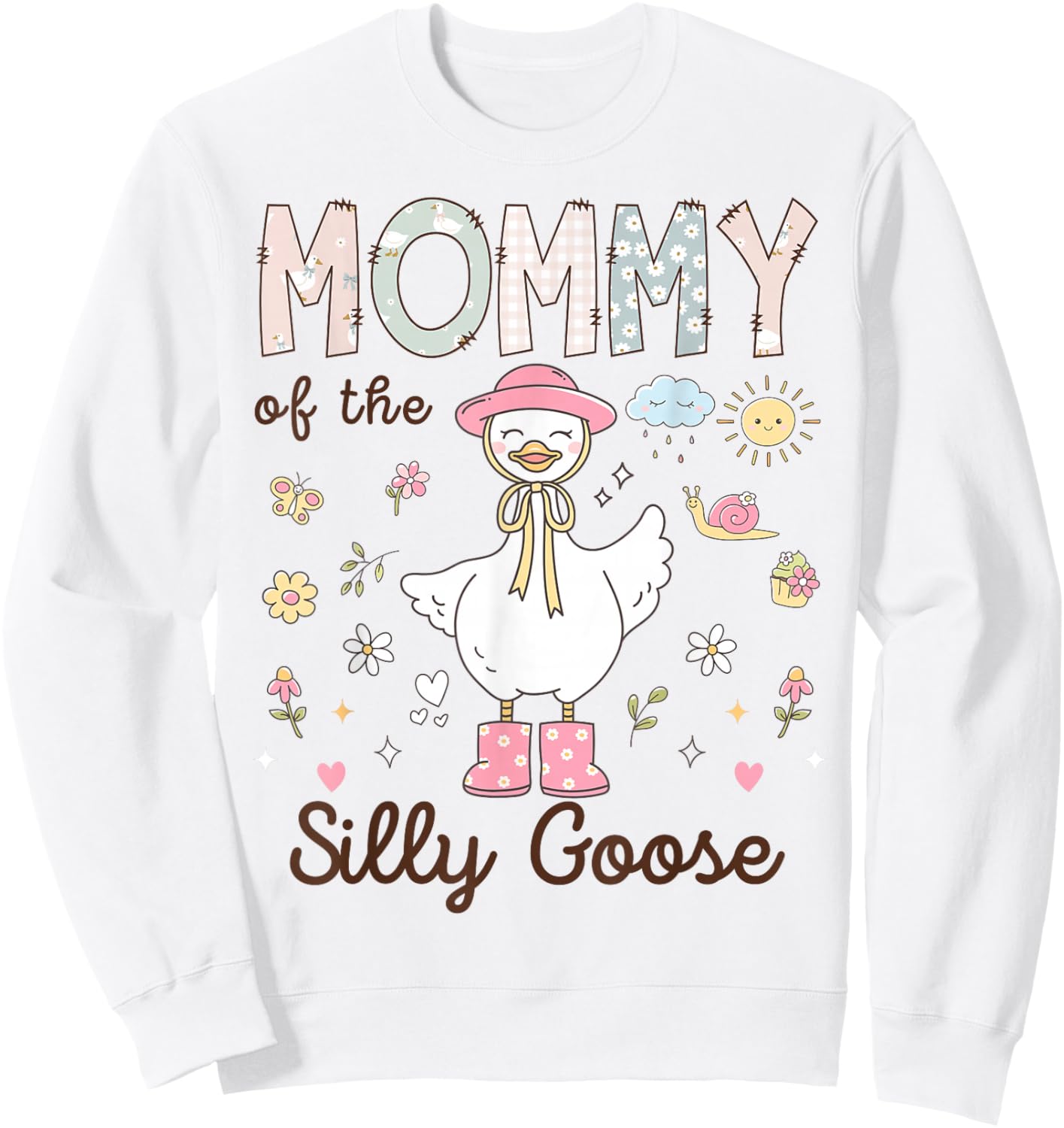 Mommy of The Silly Goose First Birthday Girl Family Sweatshirt - Sweatshirt | White
