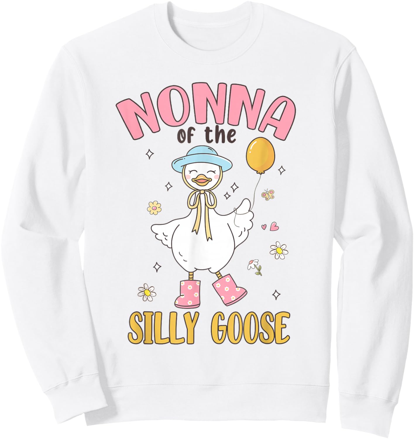 Nonna of The Silly Goose First Birthday Family Matching Sweatshirt - Sweatshirt | White