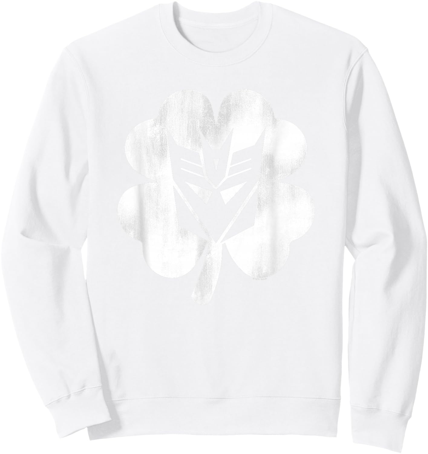 Transformers Decepticon Shamrock St. Patrick's Day Sweatshirt - Sweatshirt | White