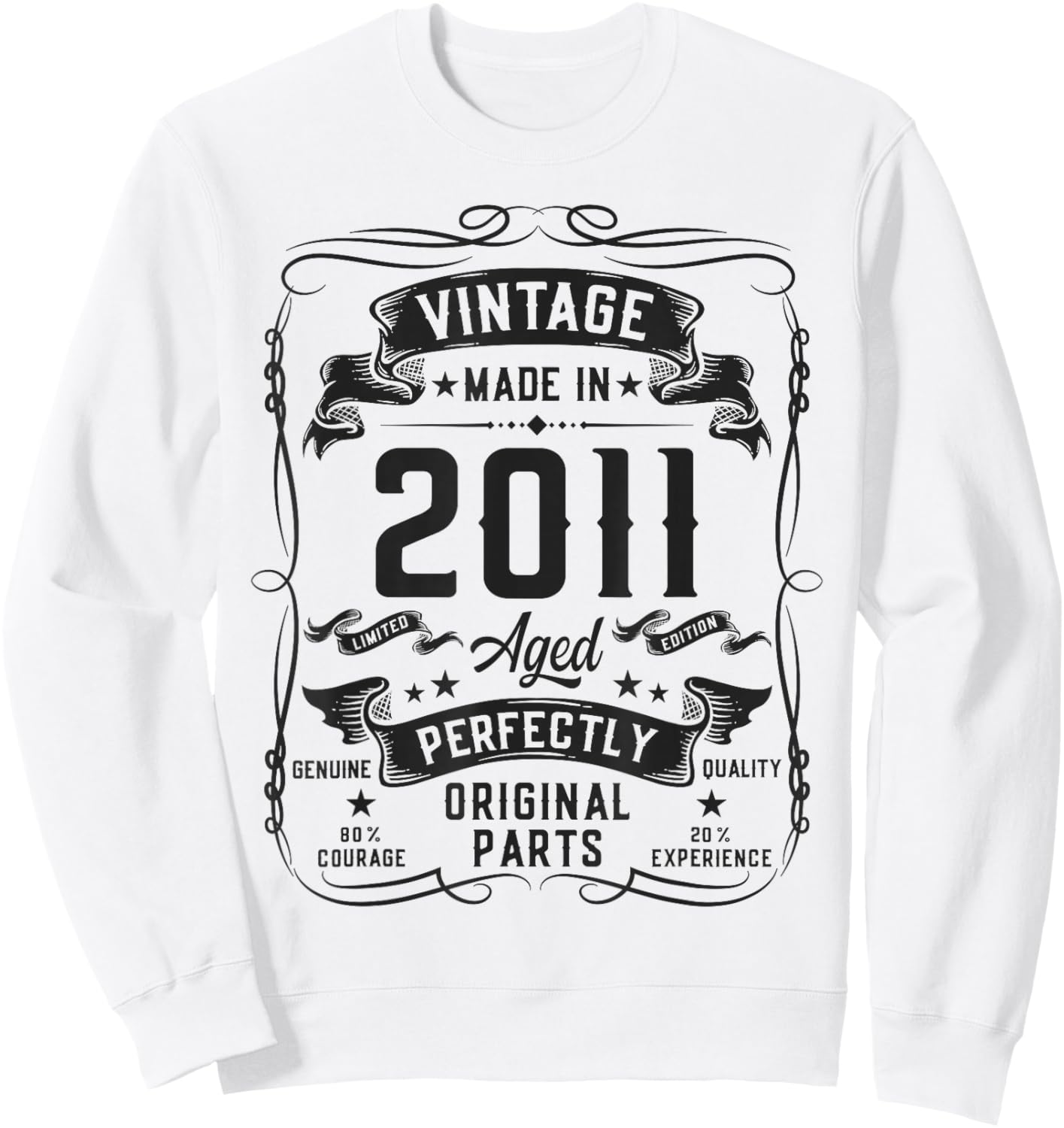 Vintage 2011 15yr 15th Birthday Gifts for Boys 15 Years Old Sweatshirt - Sweatshirt | White