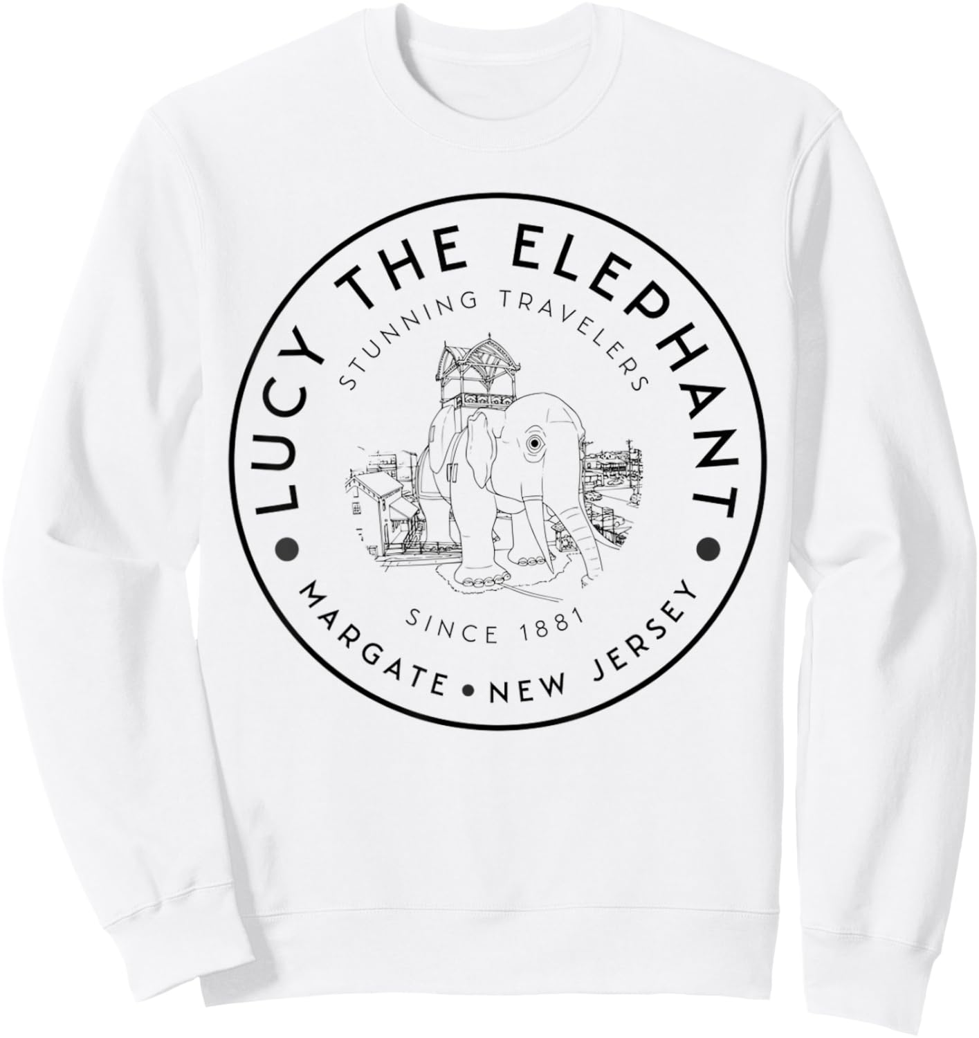 Lucy The Elephant – Margate NJ Landmark - Roadside Sweatshirt - Sweatshirt | White