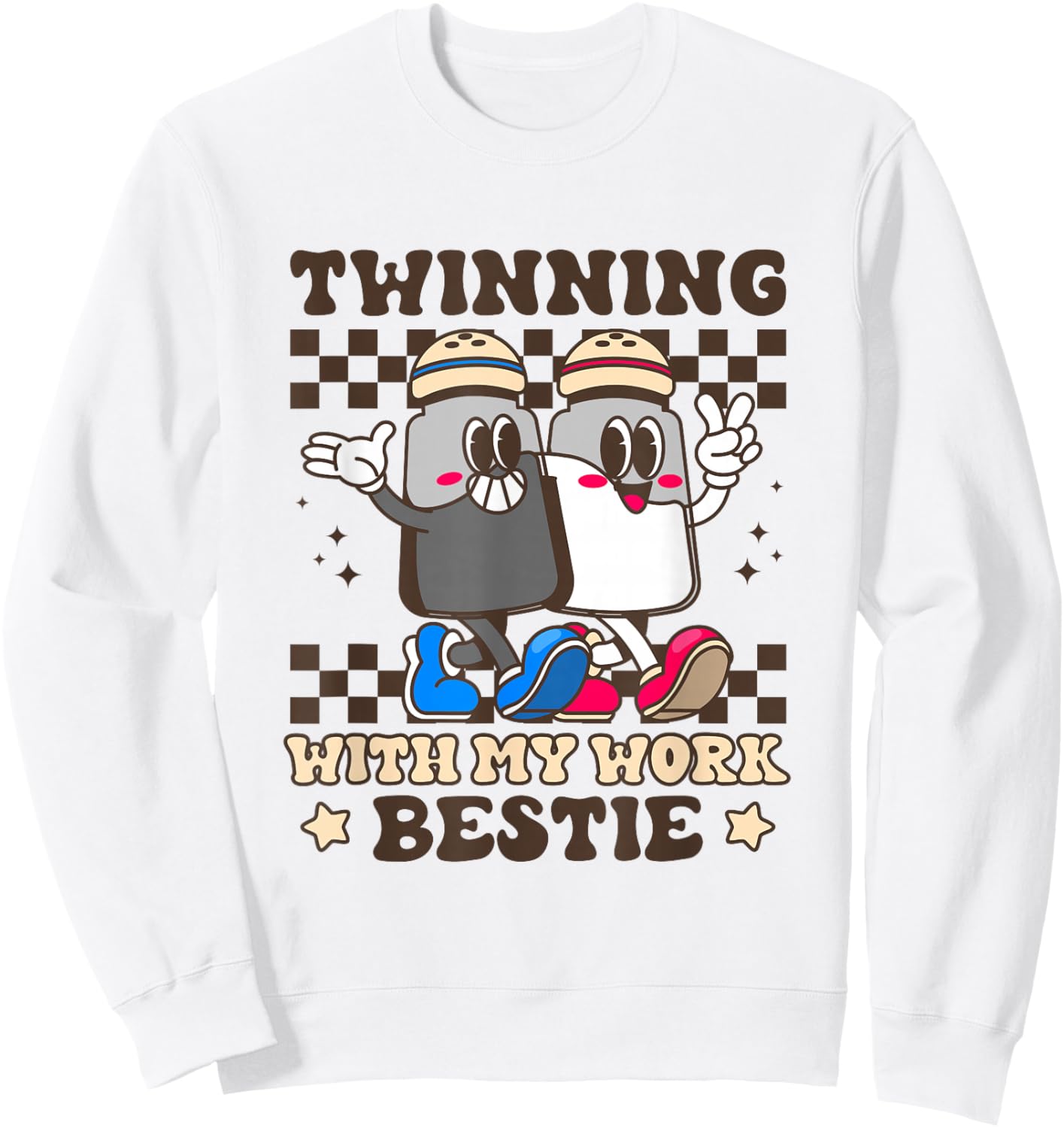 Twinning with My Work Bestie Duo Sisters Matching Sweatshirt - Sweatshirt | White