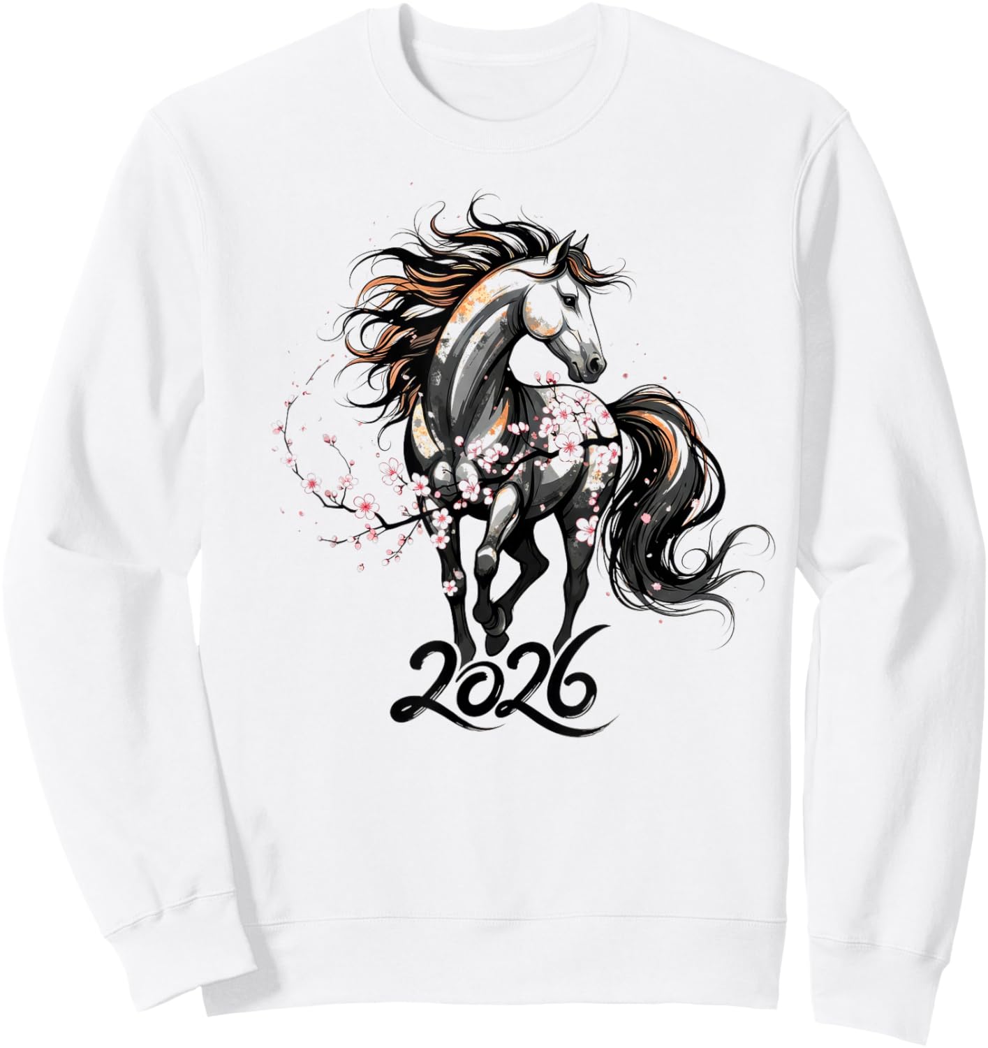 Year of The Horse 2026 Lunar New Year Chinese Gift Sweatshirt - Sweatshirt | White