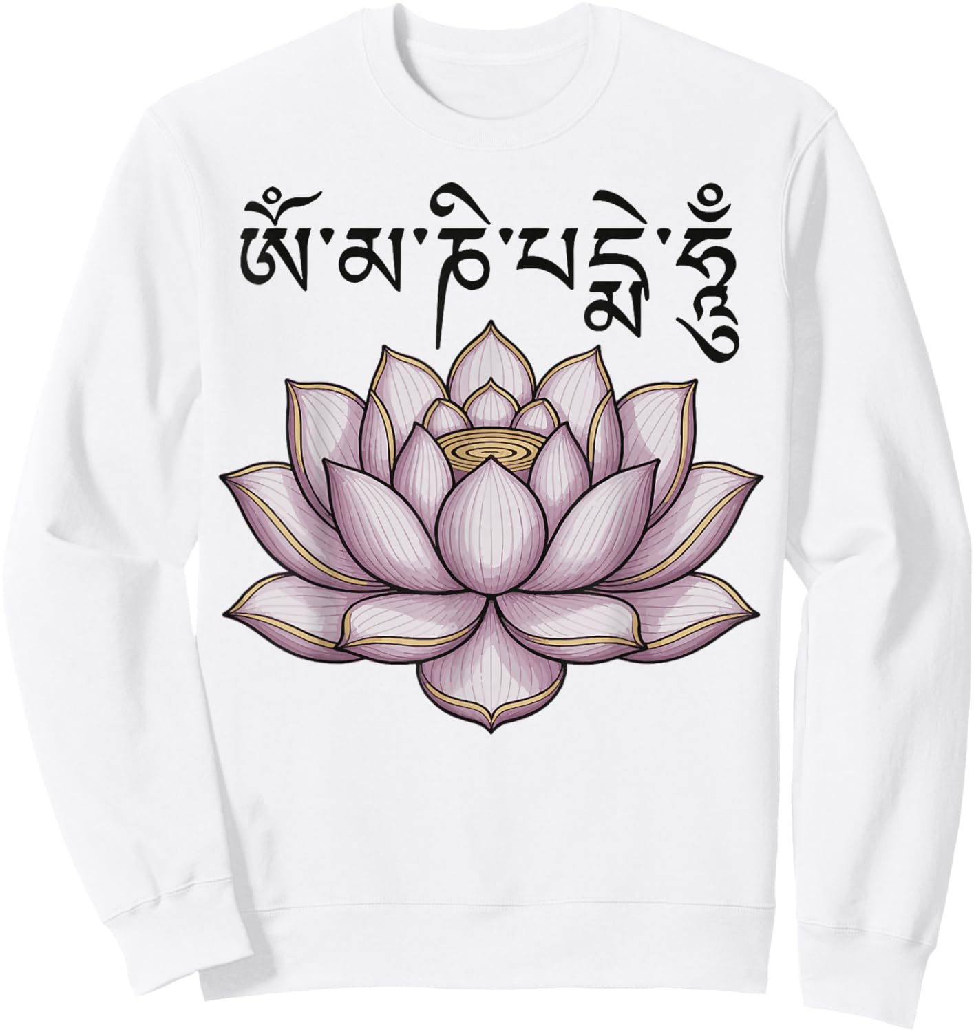Meditation Om Mani Padme Hum Mantra Spiritual Chakra Sweatshirt - Sweatshirt | White