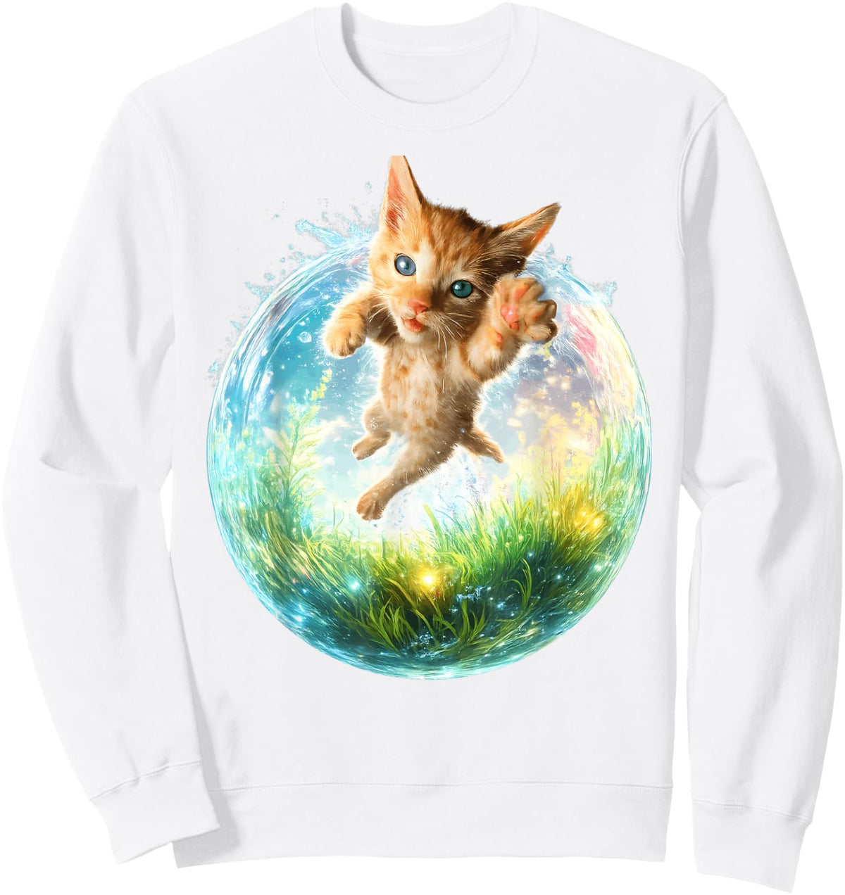 Frutiger Aero Cat Sweatshirt - Sweatshirt | White
