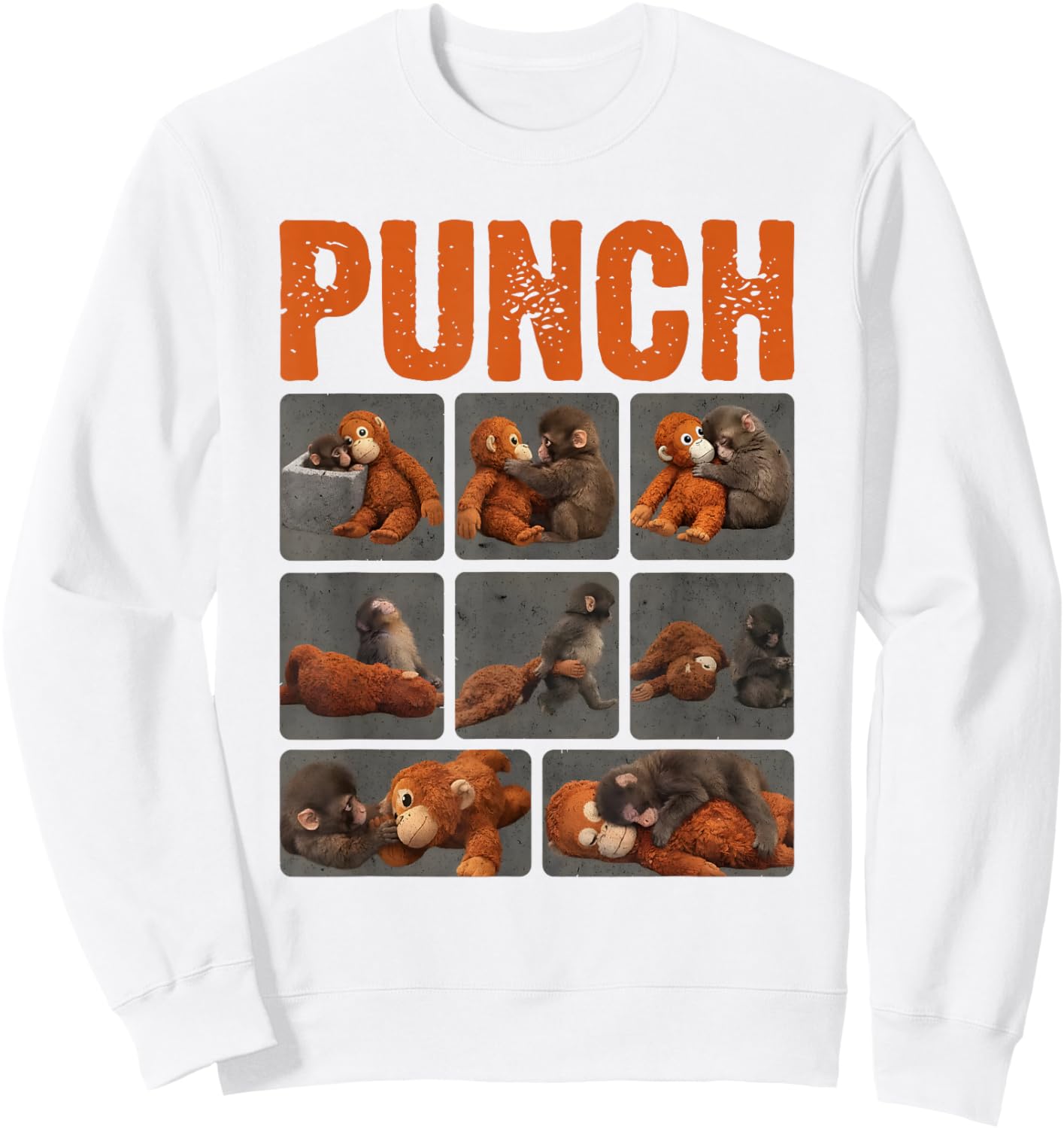 Punch Cute Monkey Sweatshirt - Sweatshirt | White