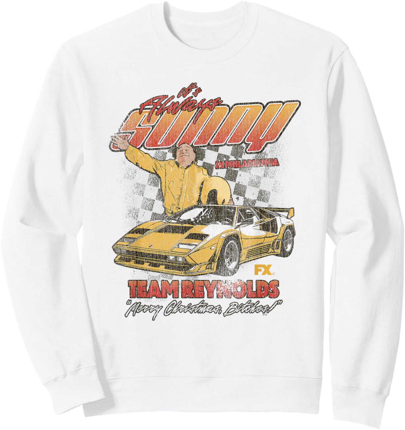 It's Always Sunny Team Reynolds Racing Funny Christmas Sweatshirt - Sweatshirt | White