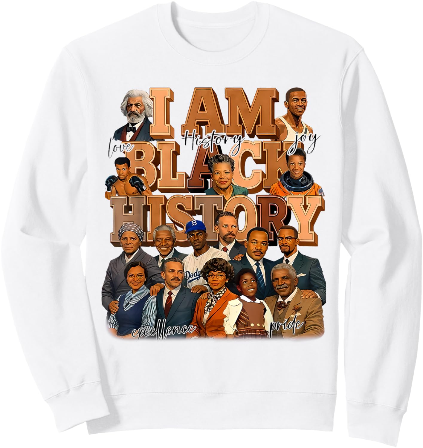 I Am Black History Heart Love African American Women Men Kid Sweatshirt - Sweatshirt | White
