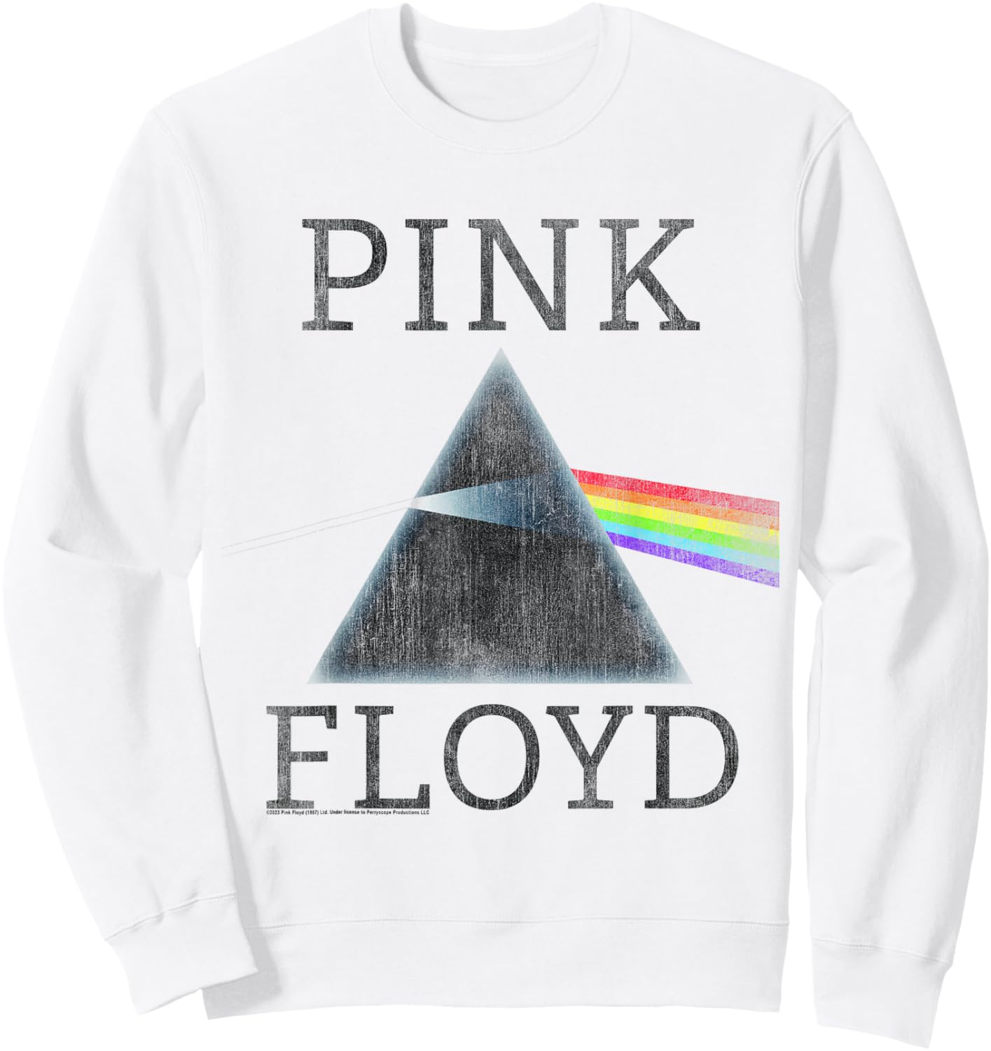 Official Pink Floyd Dark Side of The Moon Album Band Music Sweatshirt - Sweatshirt | White